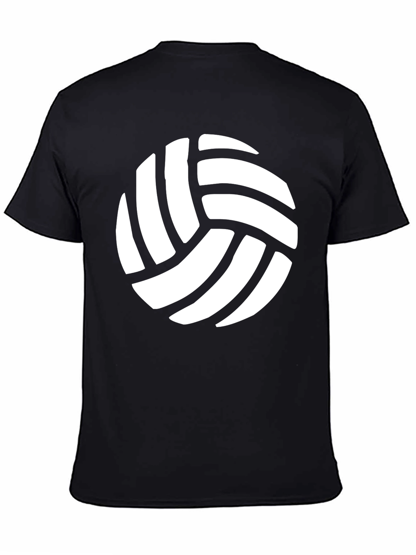 Volleyball Graphic Tee - Black Cotton T-Shirt