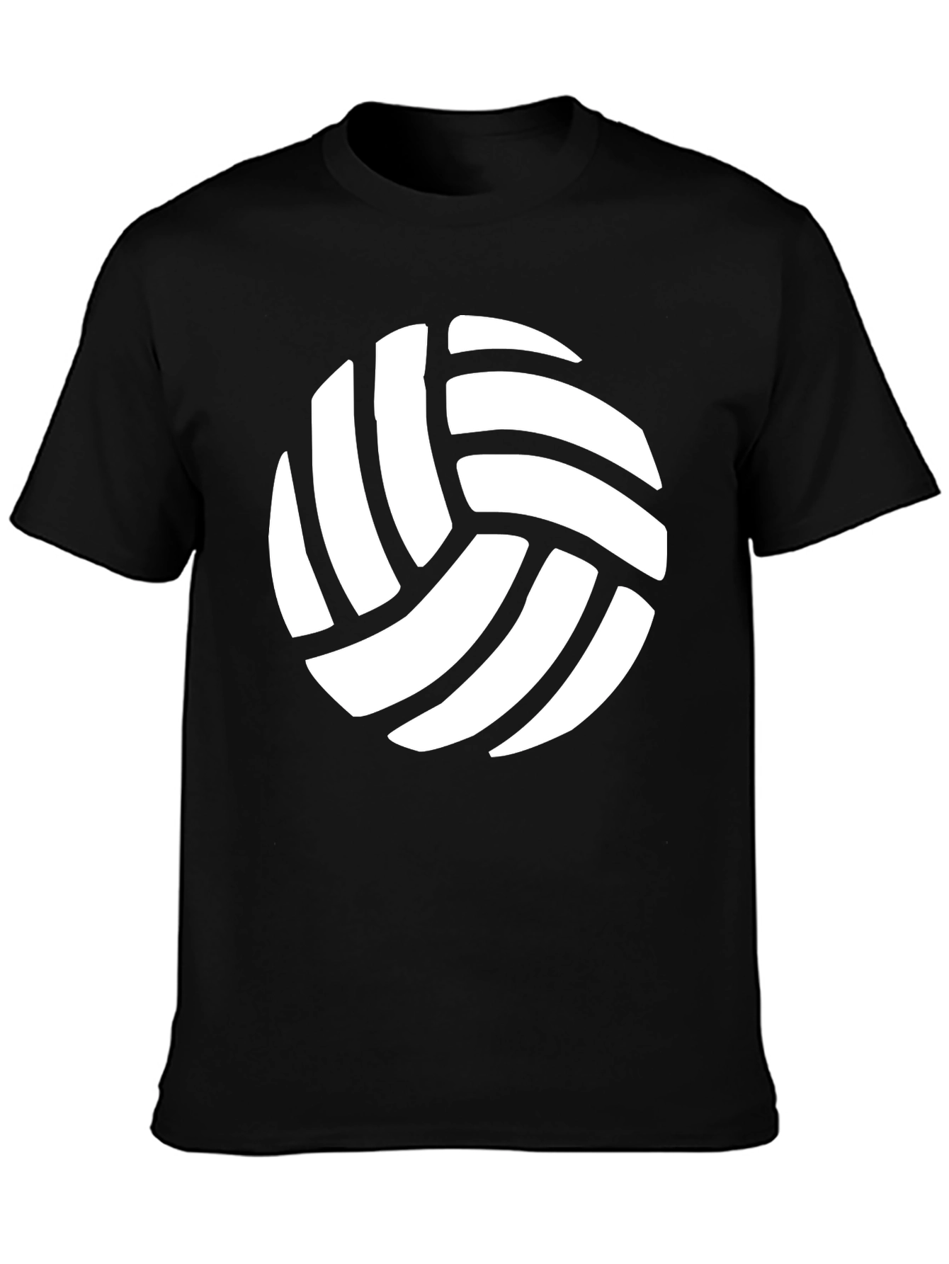Volleyball Graphic Tee - Black Cotton T-Shirt