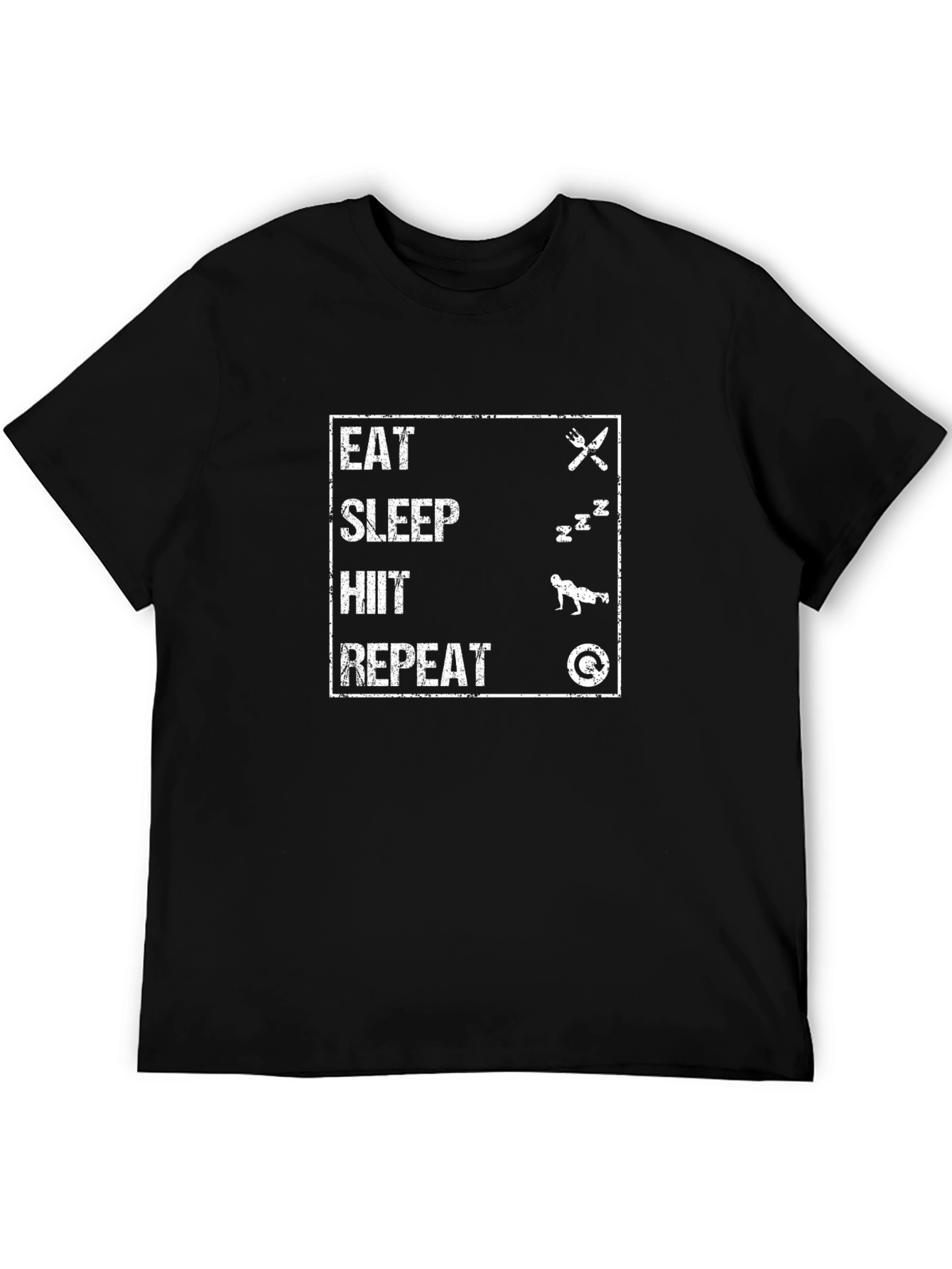 Eat Sleep HIIT Repeat Black T-Shirt