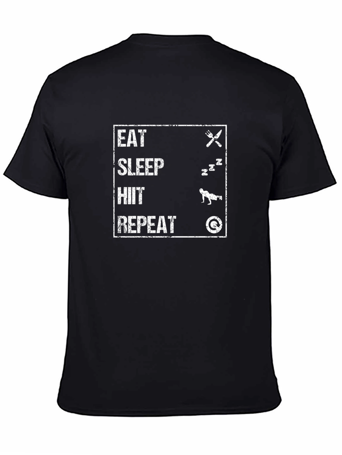 Eat Sleep HIIT Repeat Black T-Shirt