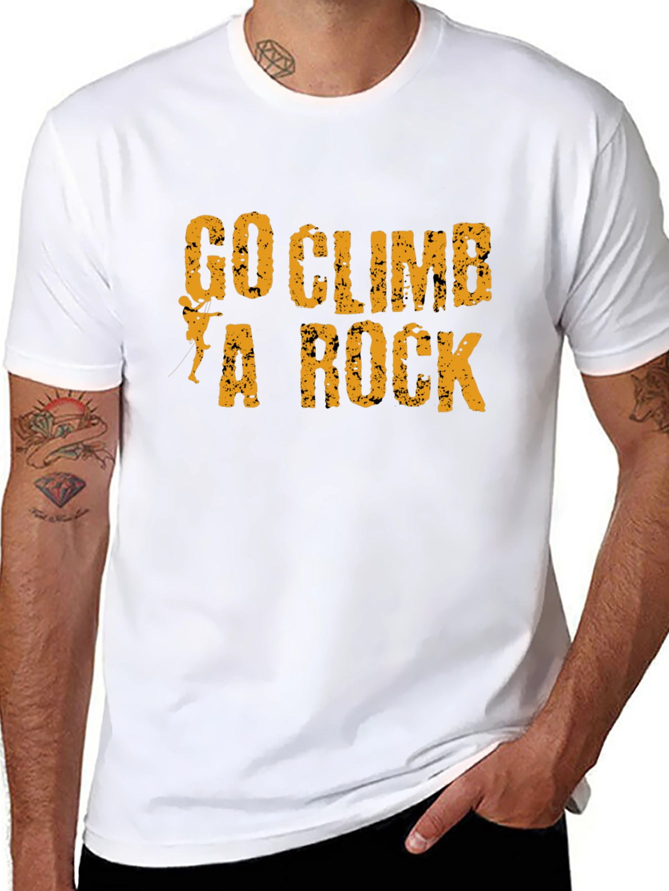 Go Climb A Rock Black Graphic T-Shirt