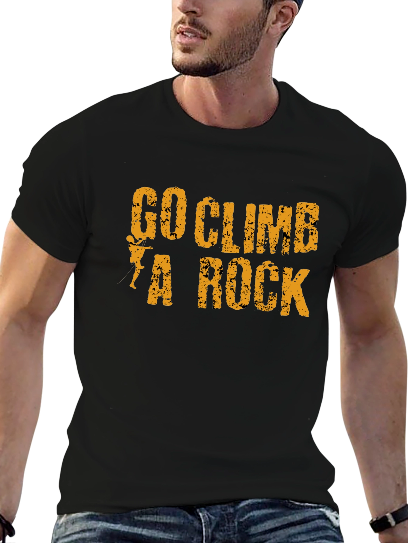 Go Climb A Rock Black Graphic T-Shirt