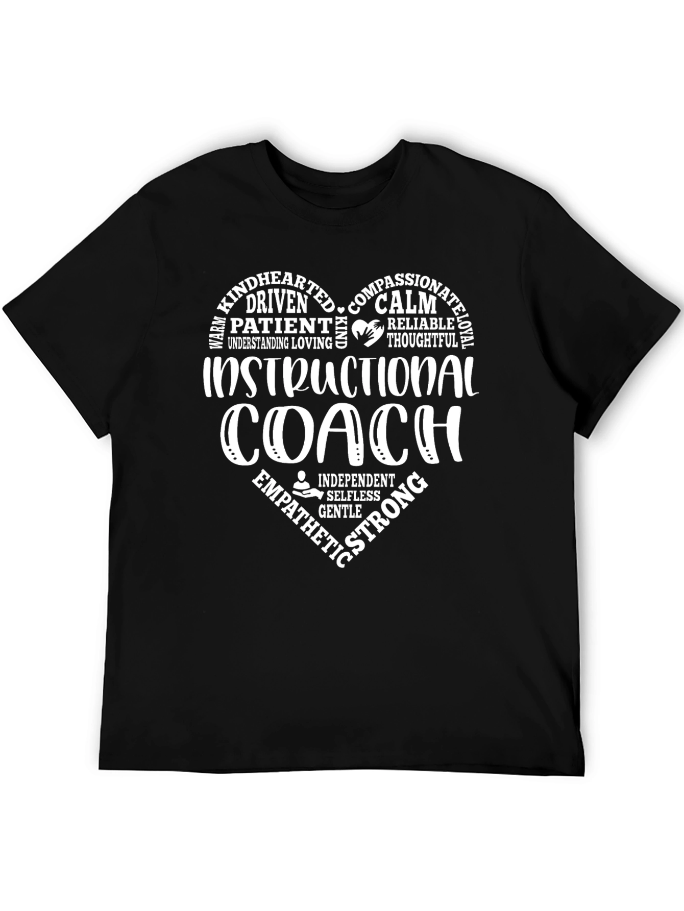 Instructional Coach Heart T-Shirt - Kind Driven Patient Calm