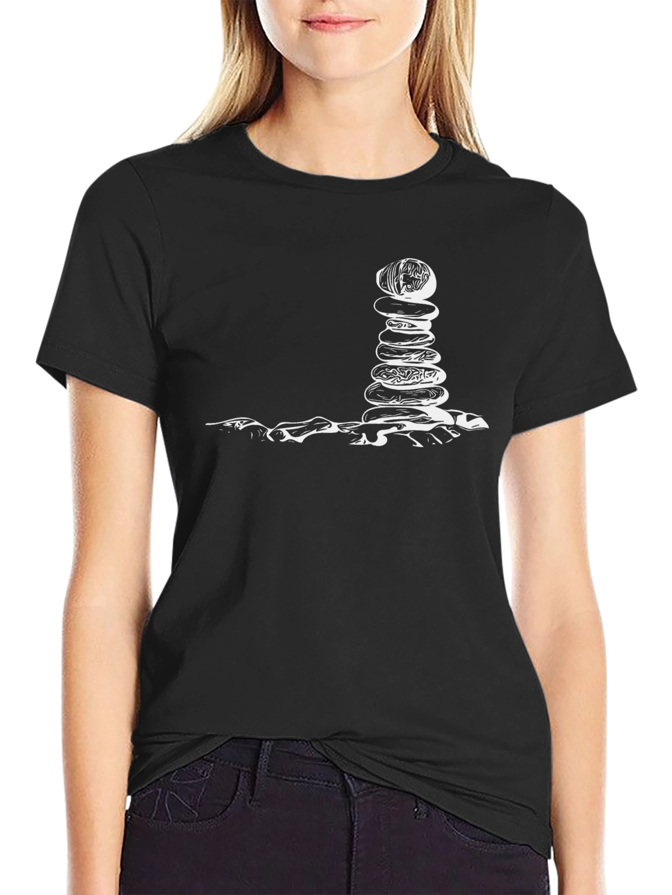 Zen Stacked Stone Graphic T-Shirt