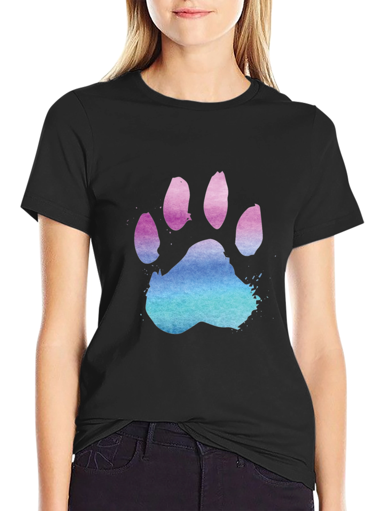 Cool Paw Print Graphic T-Shirt