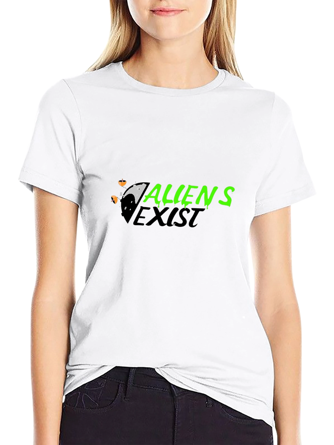 Aliens Exist Black Graphic Tee