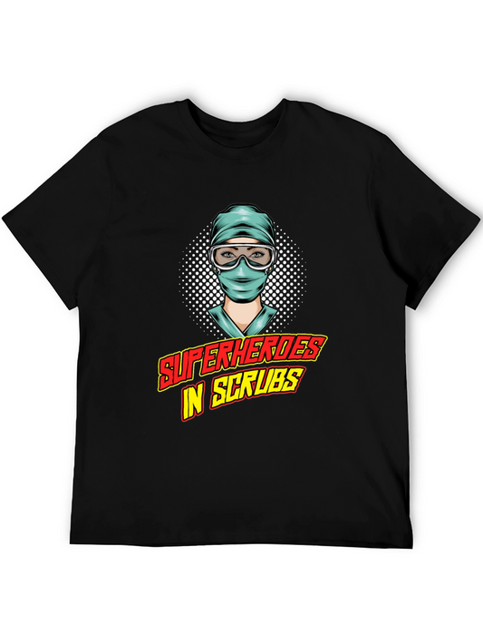 Superheroes in Scrubs Graphic Tee - Medical Hero Shirt