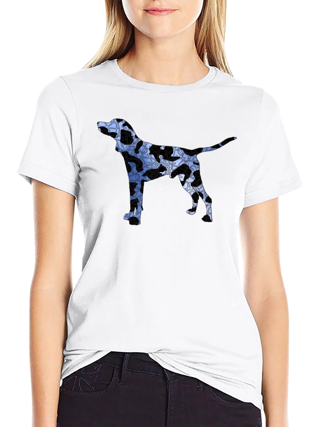 Dog Silhouette Graphic Tee - Mens Black T-Shirt