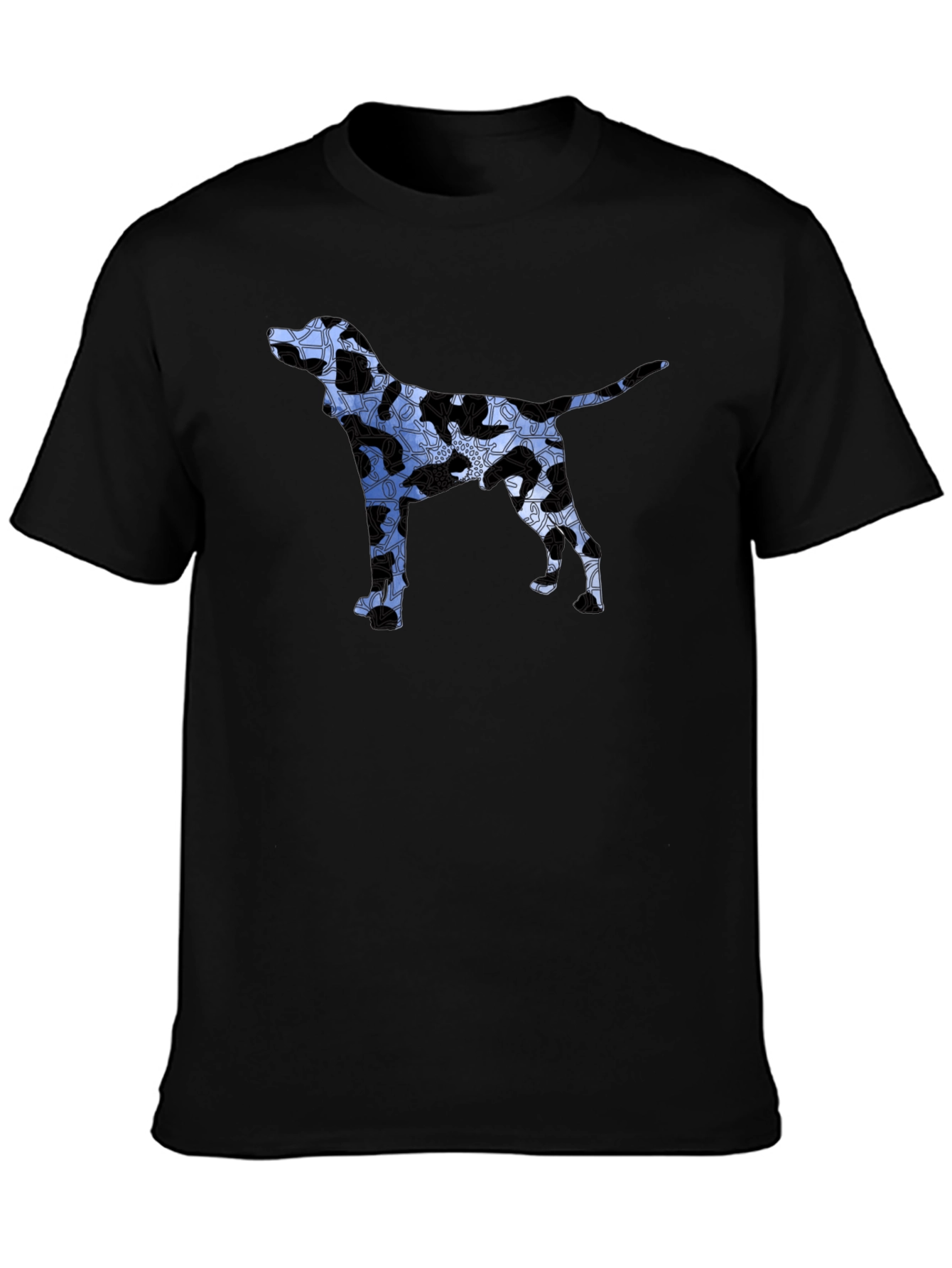 Dog Silhouette Graphic Tee - Mens Black T-Shirt