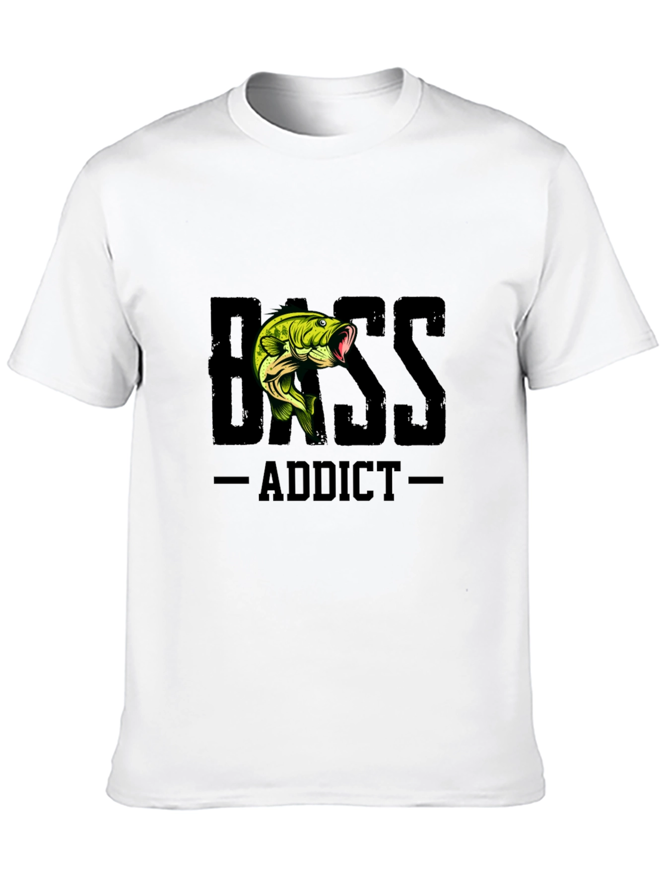 Bass Addict Black T-Shirt Fishing Tee