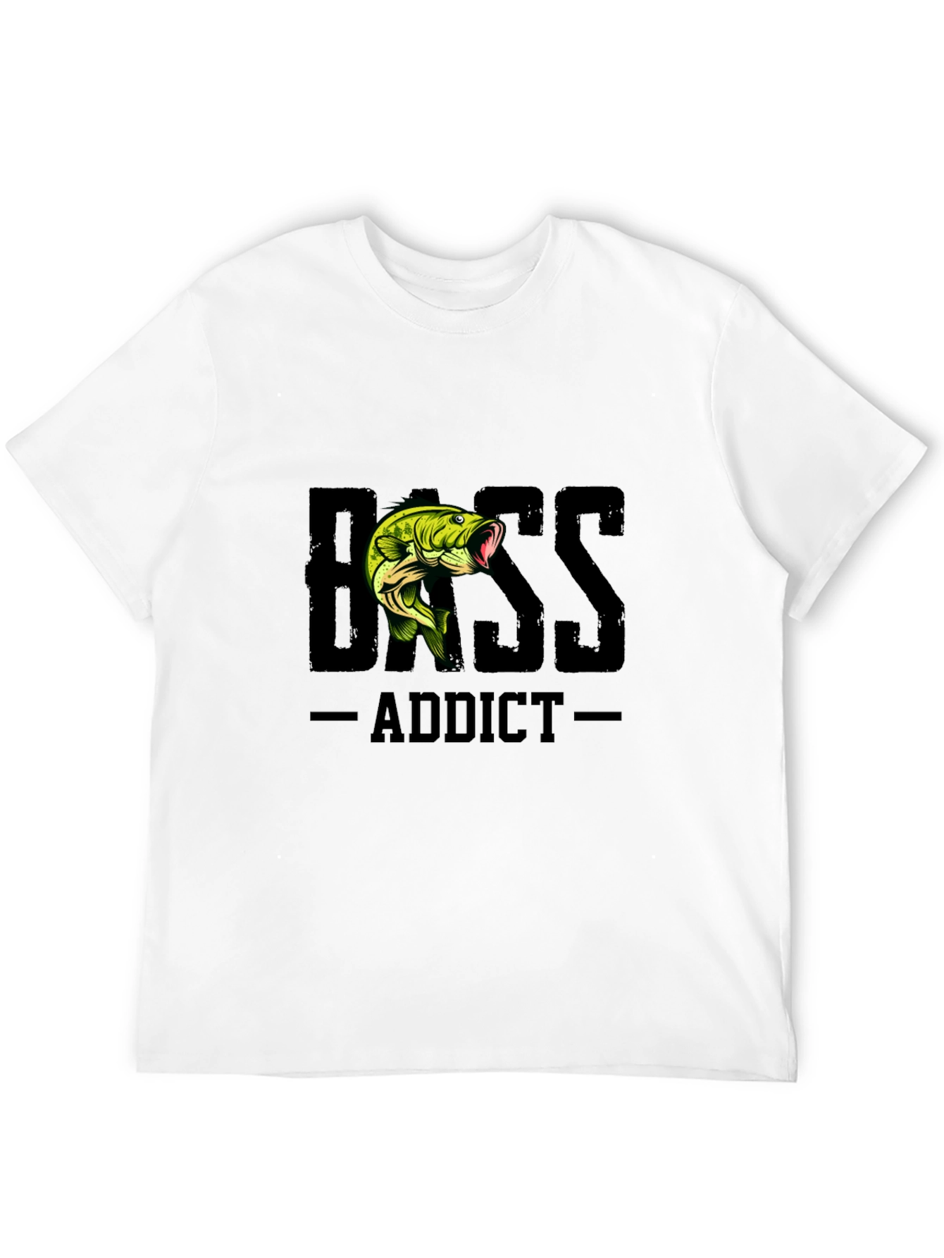 Bass Addict Black T-Shirt Fishing Tee
