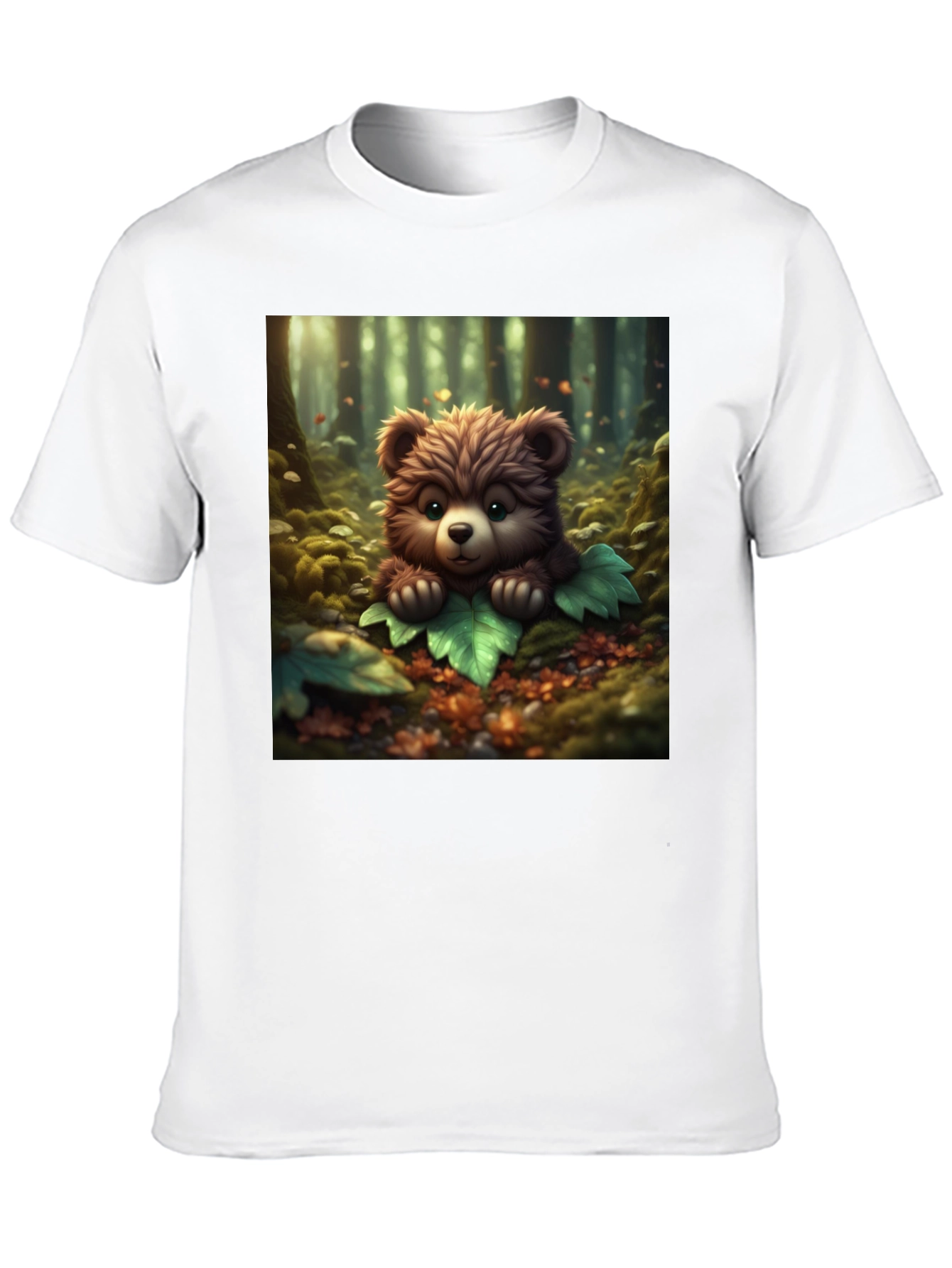 Cute Bear Graphic Tee - Black