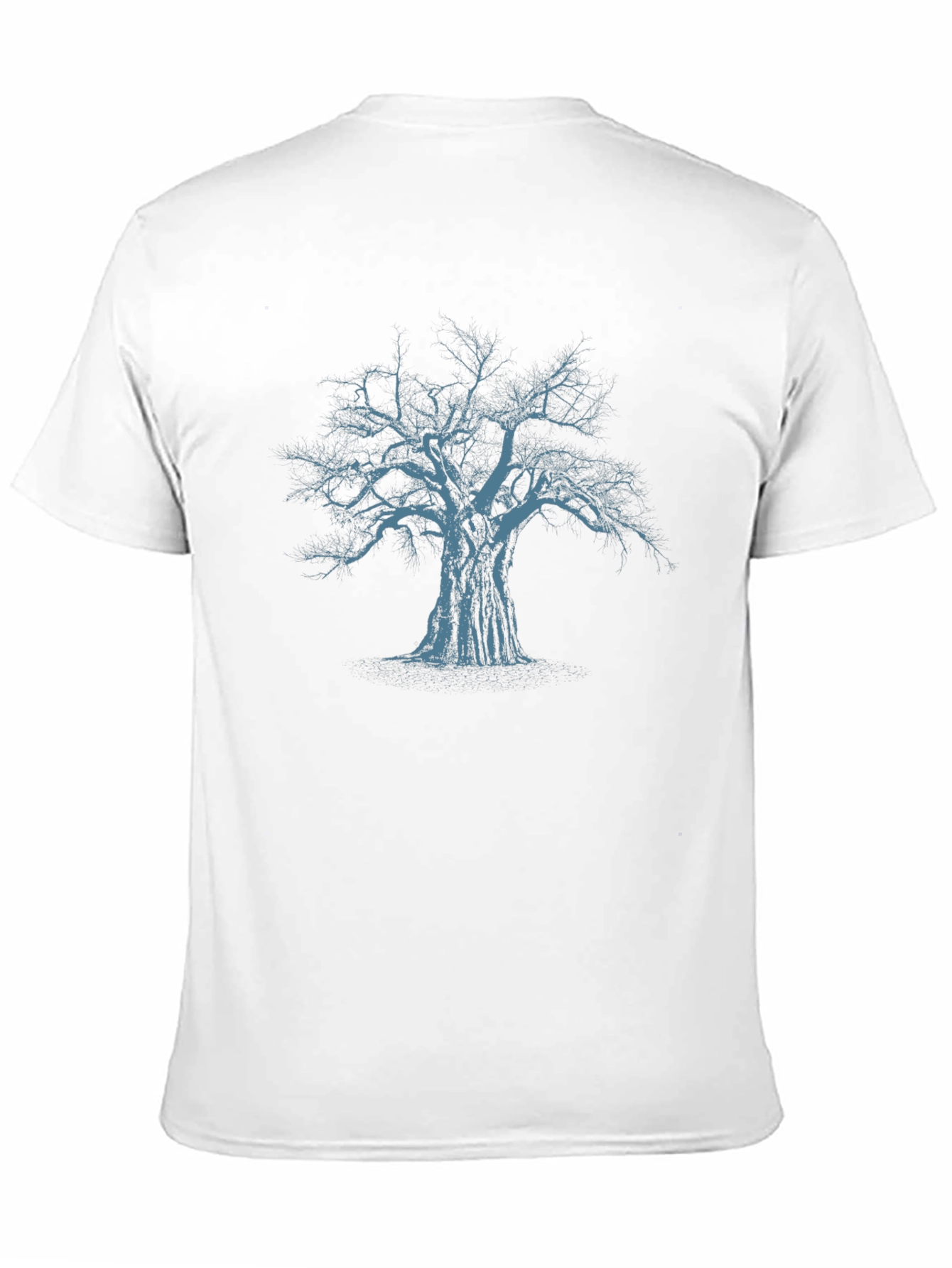 Mens Black T-Shirt with Blue Tree Graphic