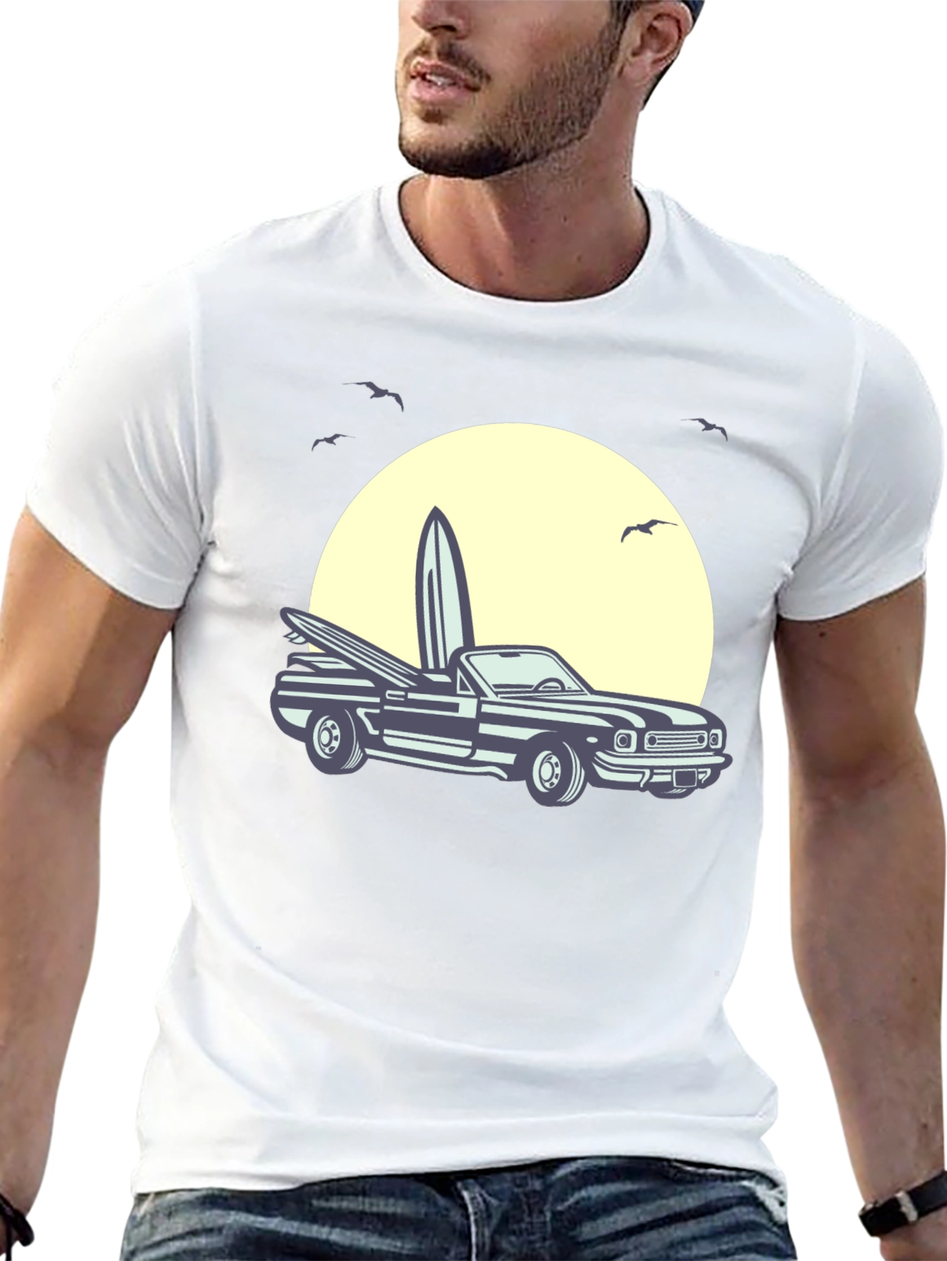 Surf Car Graphic Tee - Retro Summer Vibes