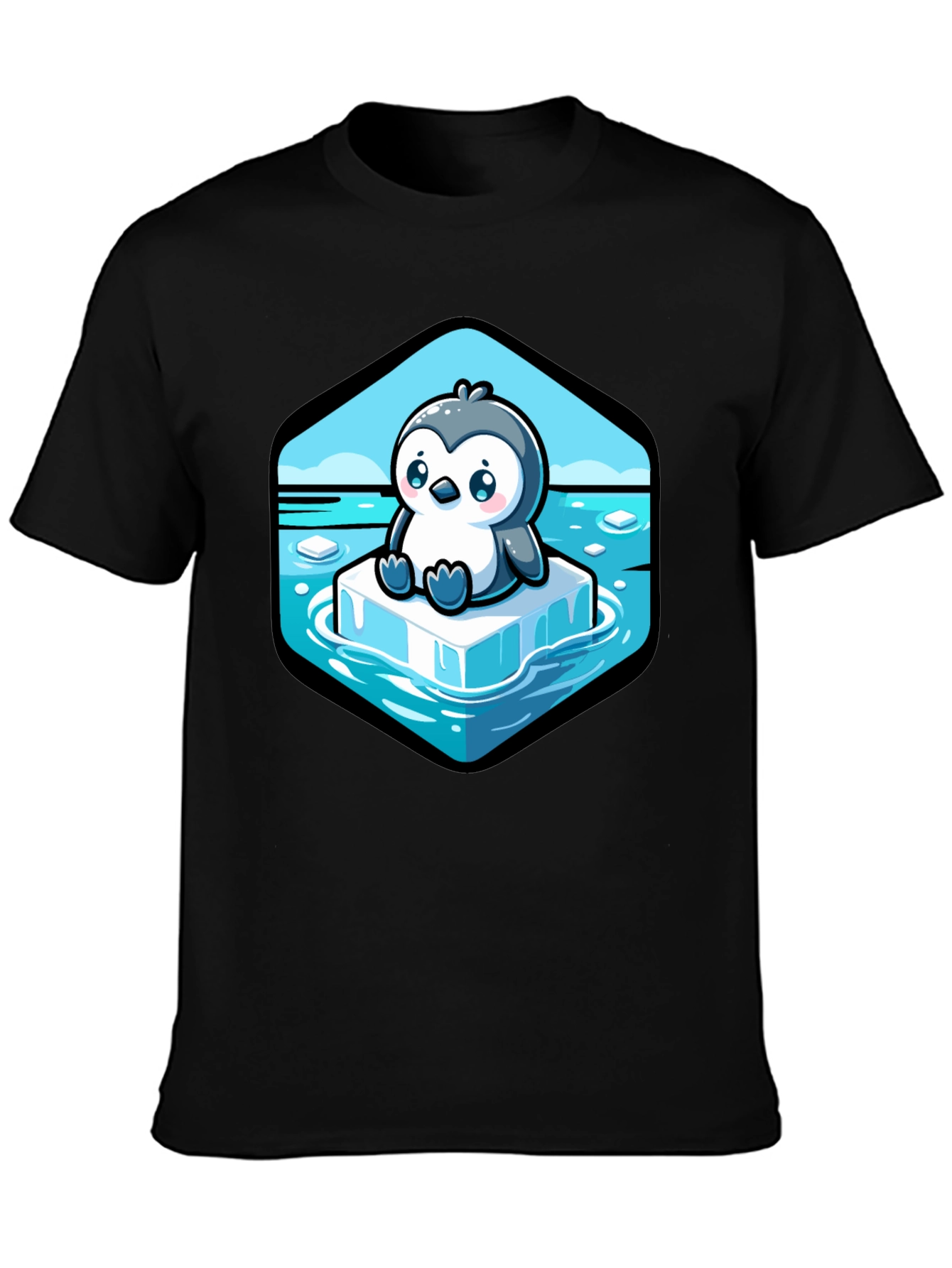 Cute Penguin on Iceberg Graphic T-Shirt