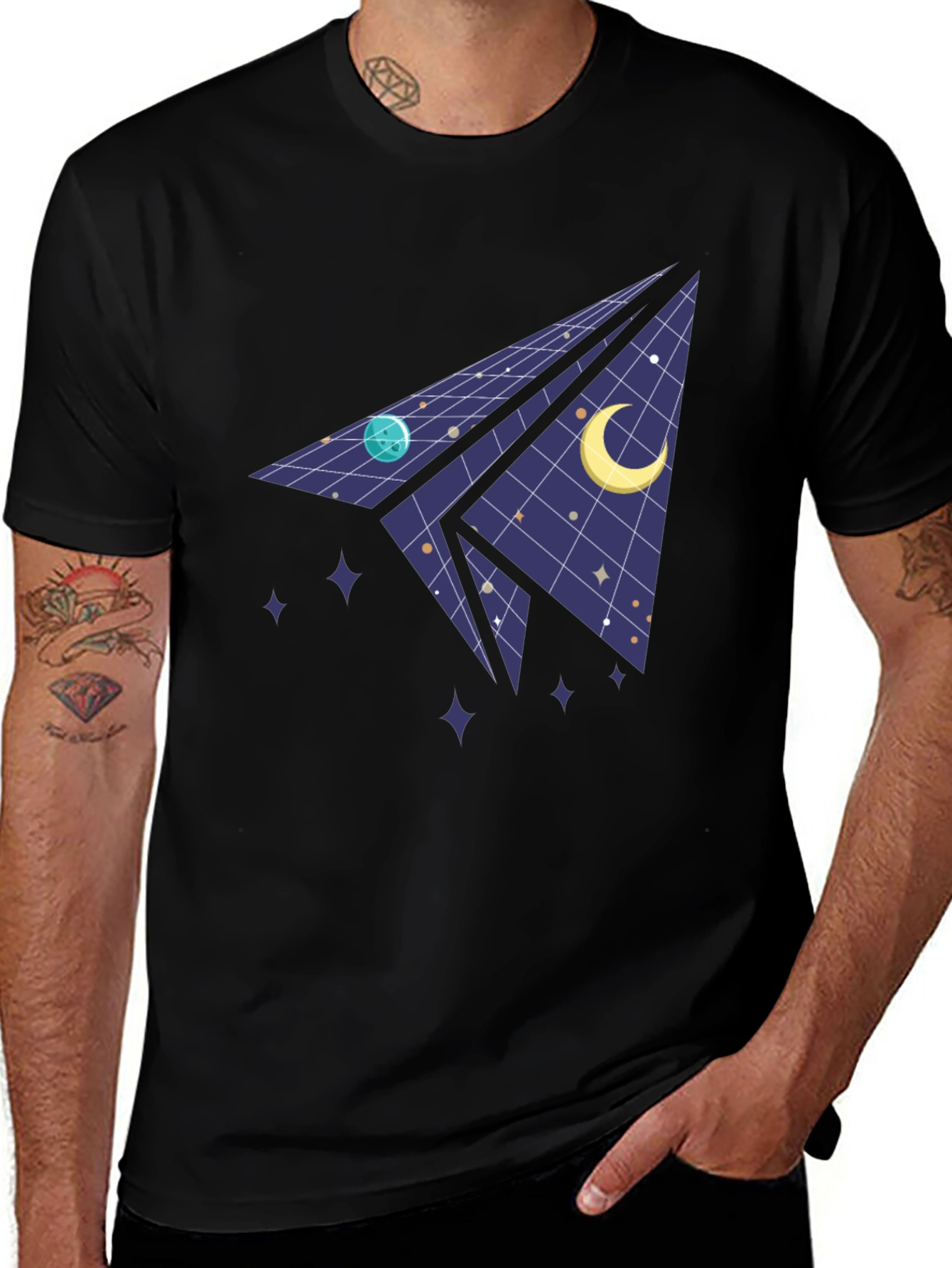Cosmic Paper Plane Tee - Space Dreams T-Shirt
