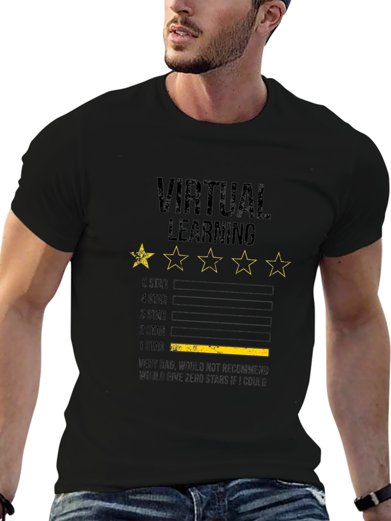 Virtual Learning 1-Star Review Graphic T-Shirt