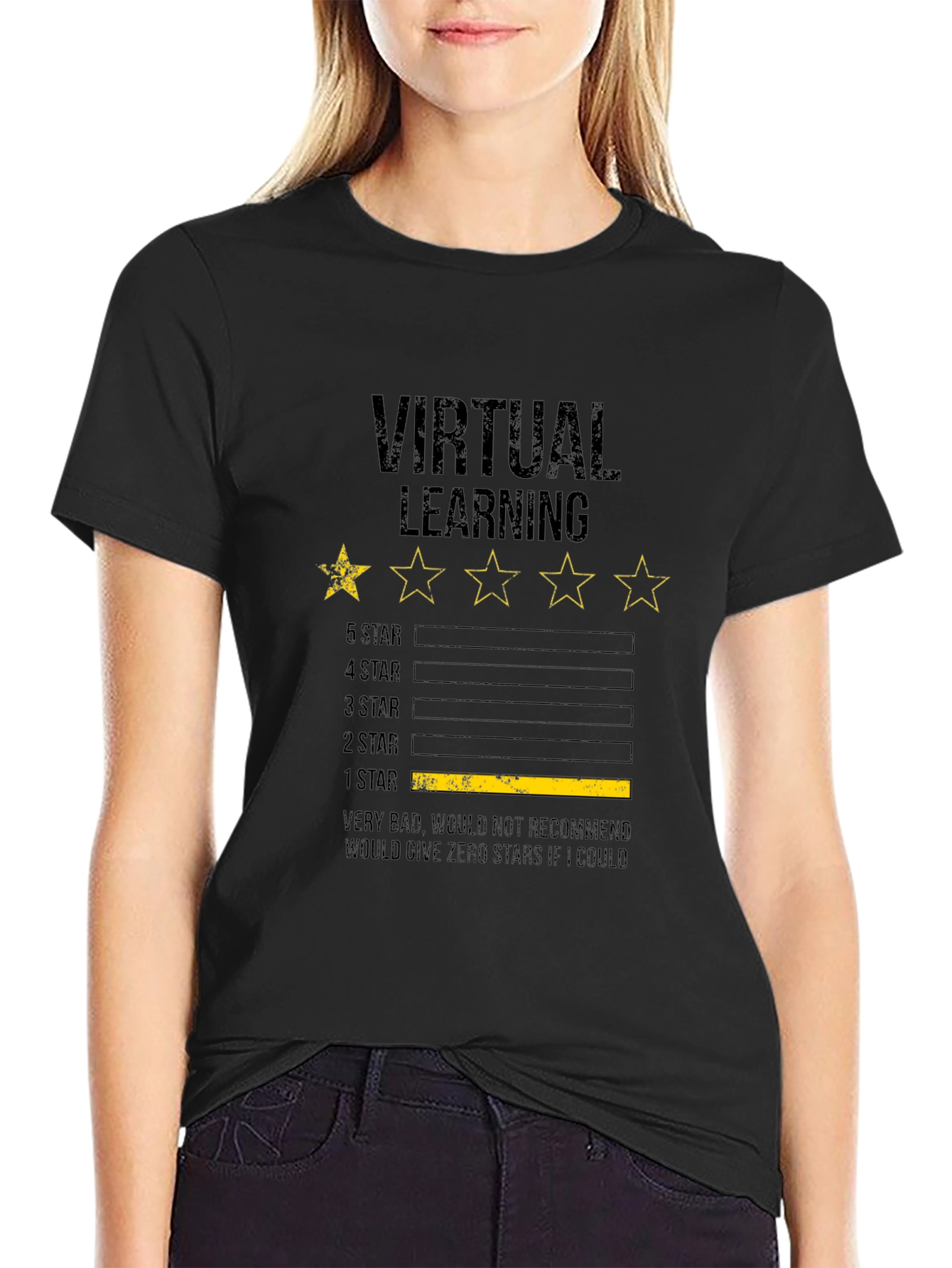 Virtual Learning 1-Star Review Graphic T-Shirt