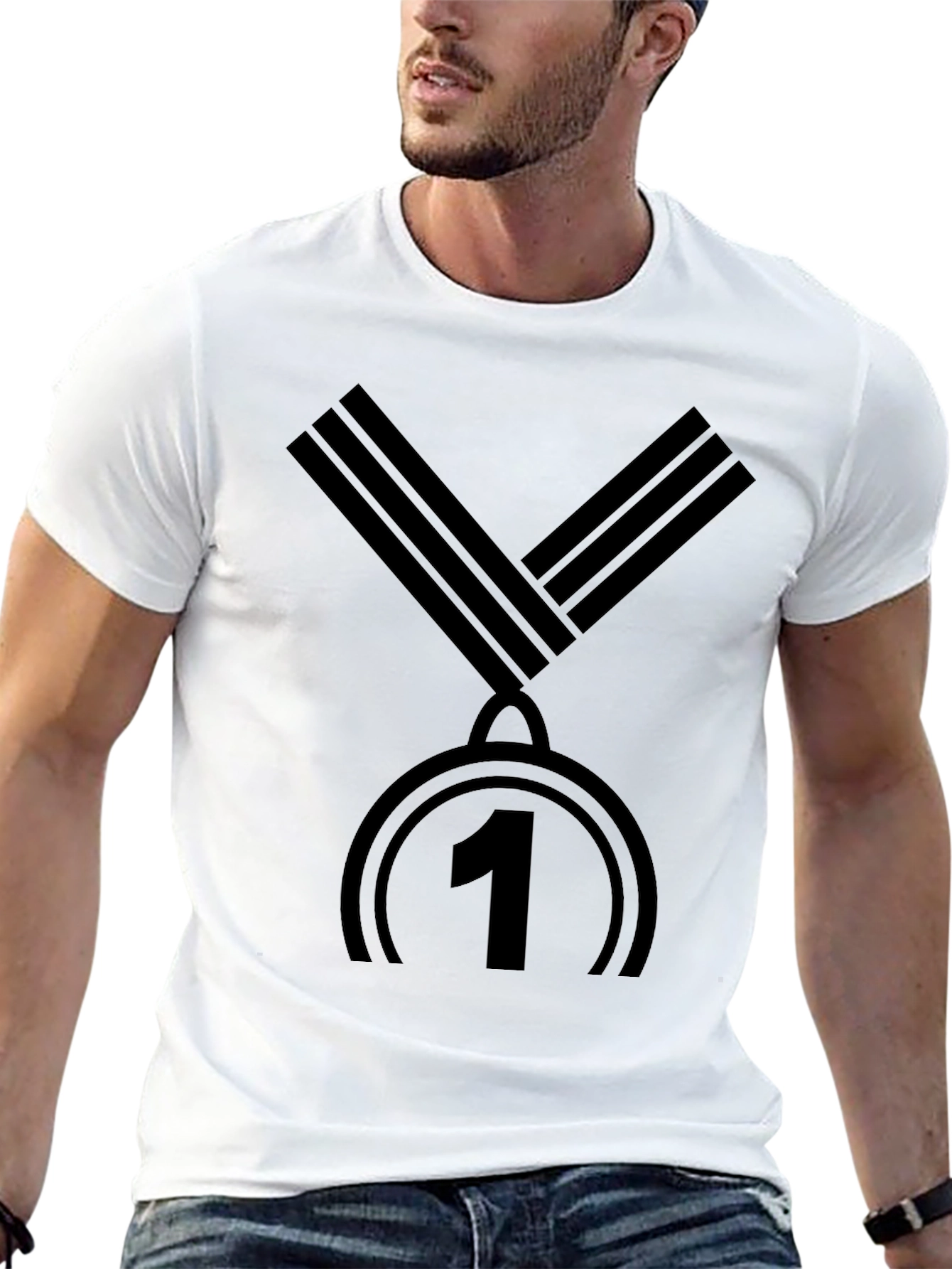 Champion Black T-Shirt - Medal #1 Design