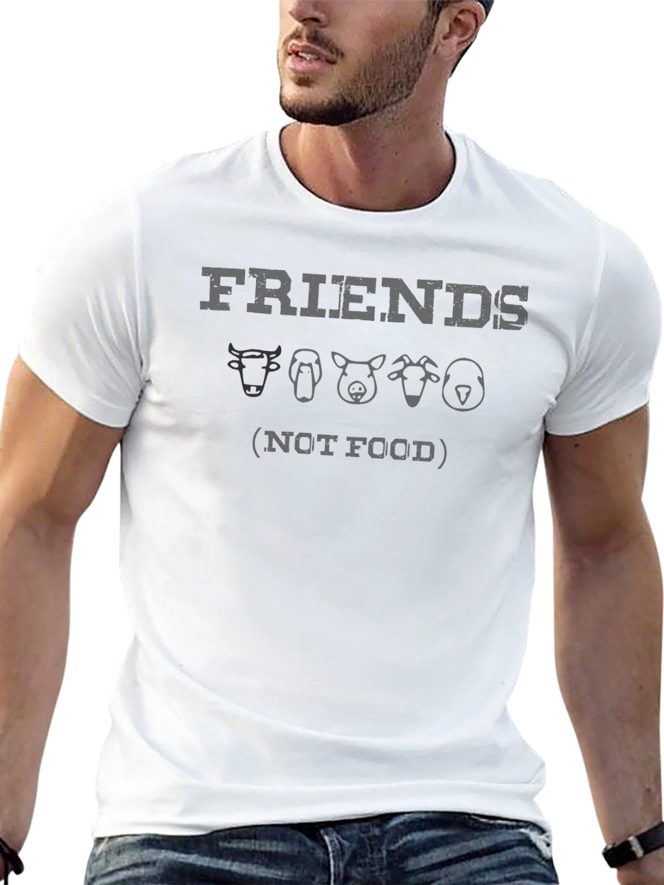 Vegan Friends Not Food Graphic T-Shirt