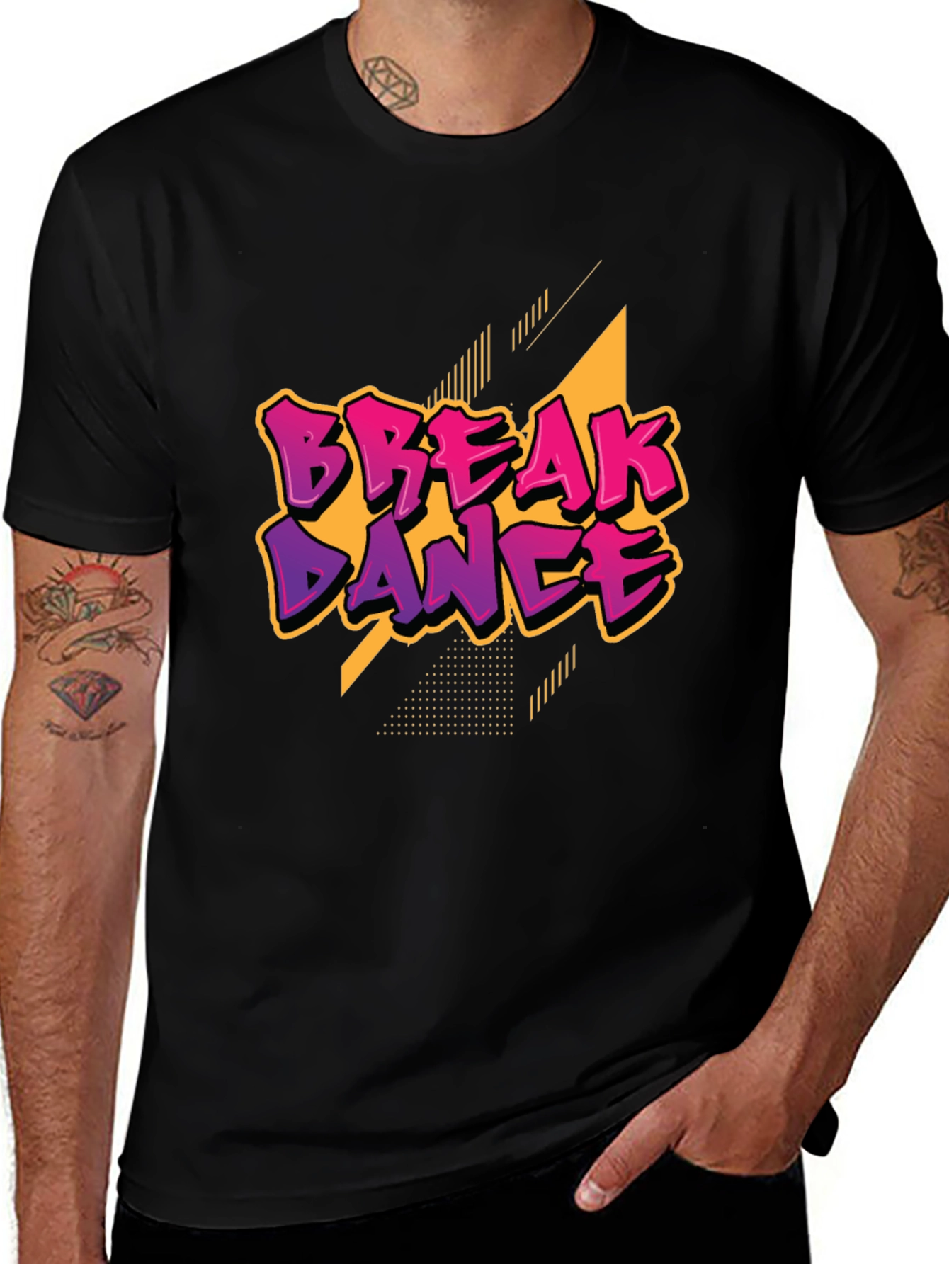Break Dance Graphic Black T-Shirt