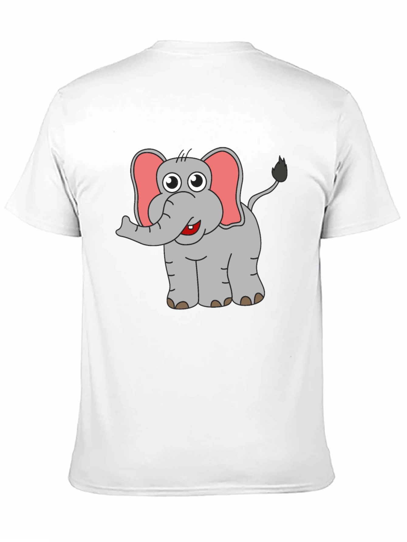 Elephant Cartoon Graphic Black T-Shirt