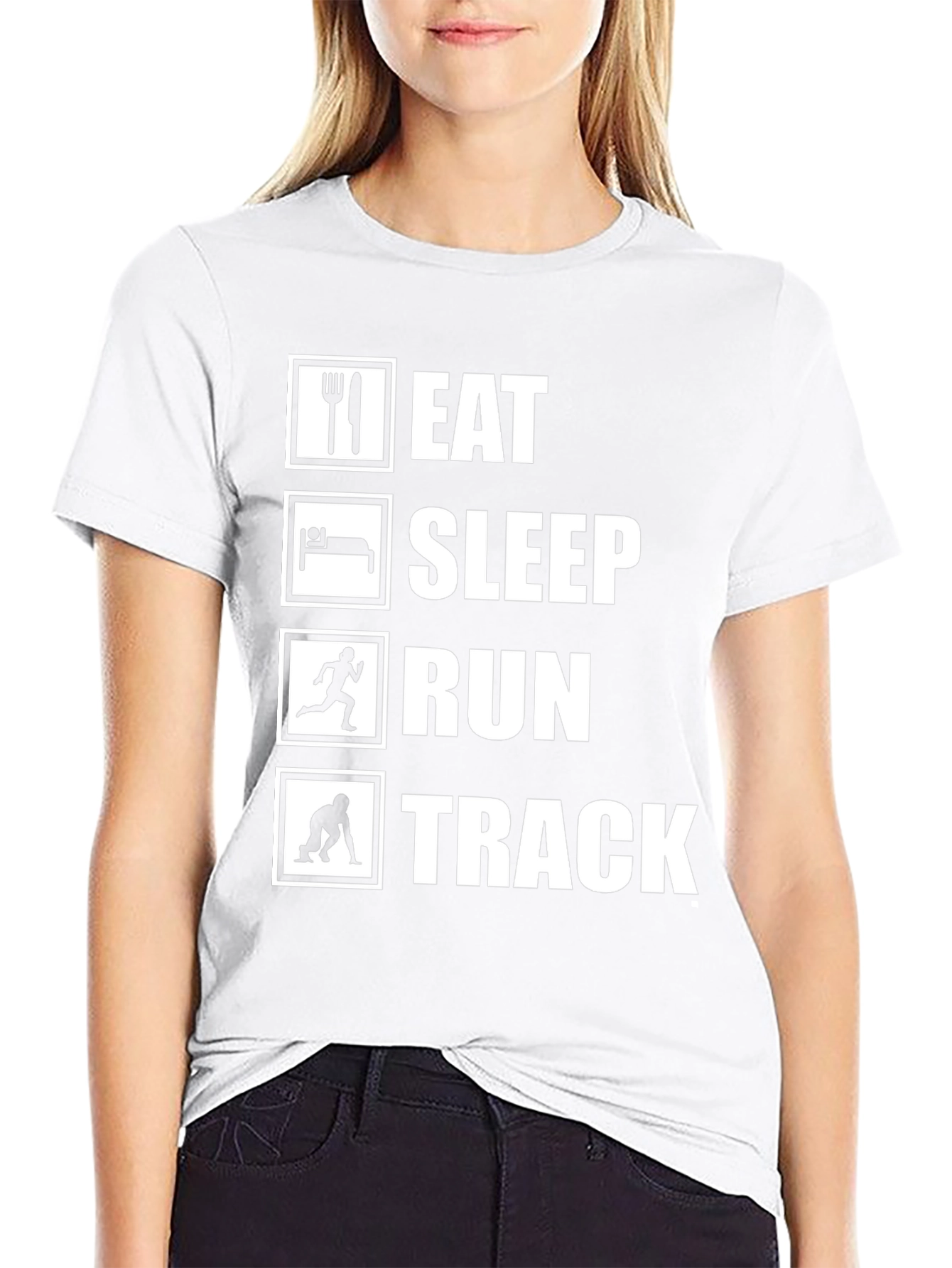Eat Sleep Run Track T-Shirt - Runners Motivation