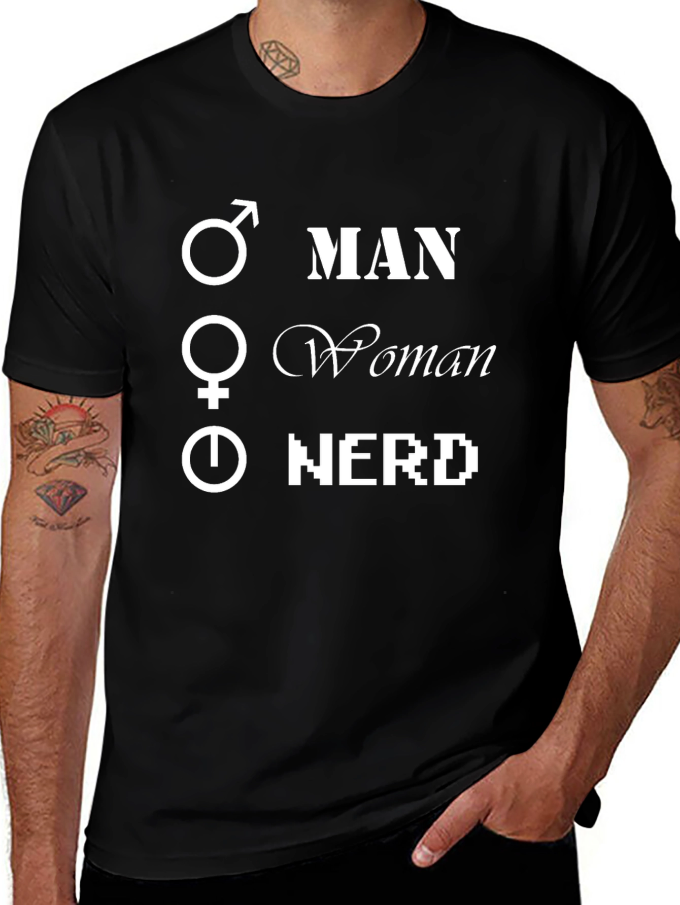 Man Woman Nerd T-Shirt - Unisex Graphic Tee