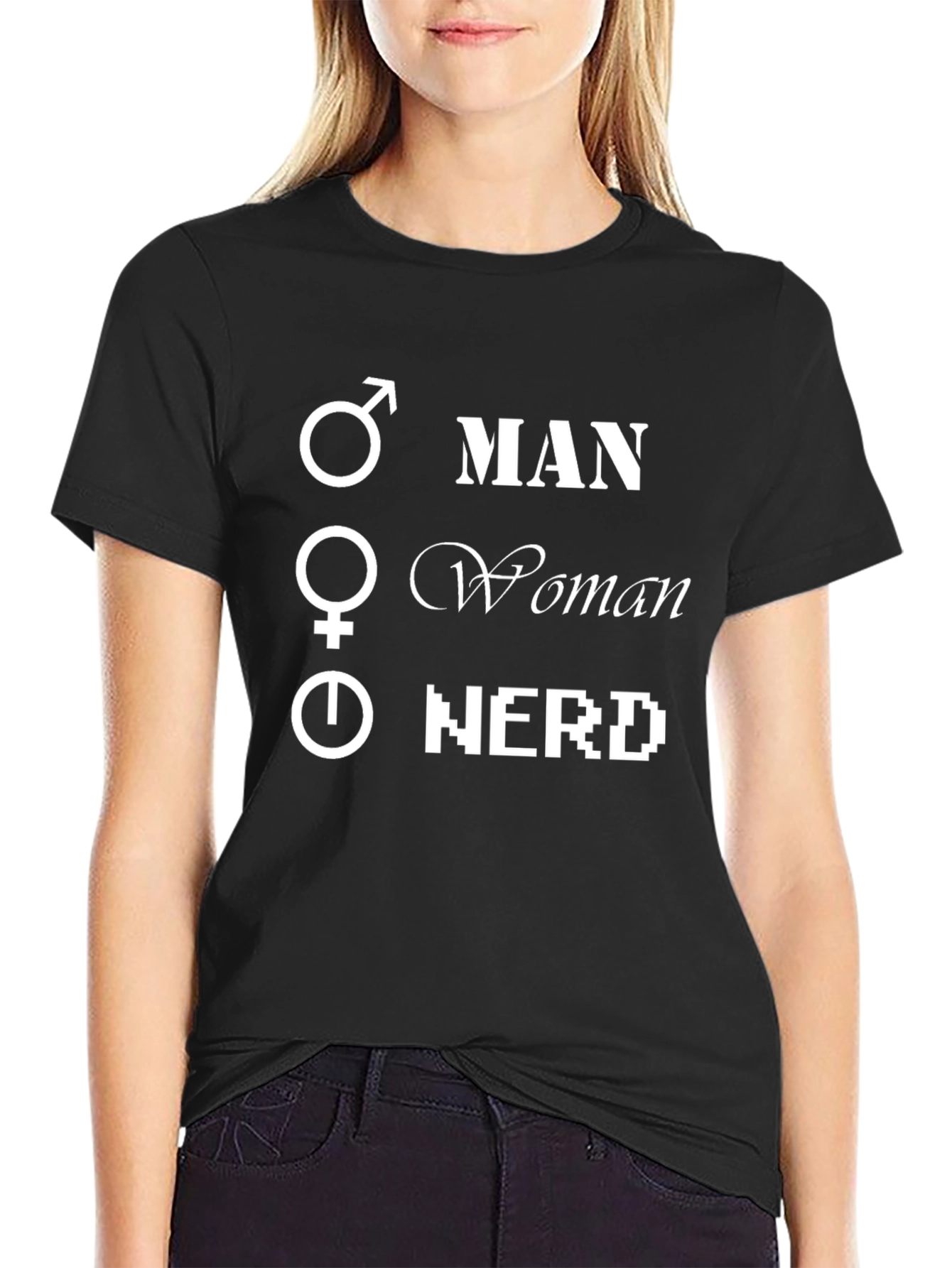 Man Woman Nerd T-Shirt - Unisex Graphic Tee