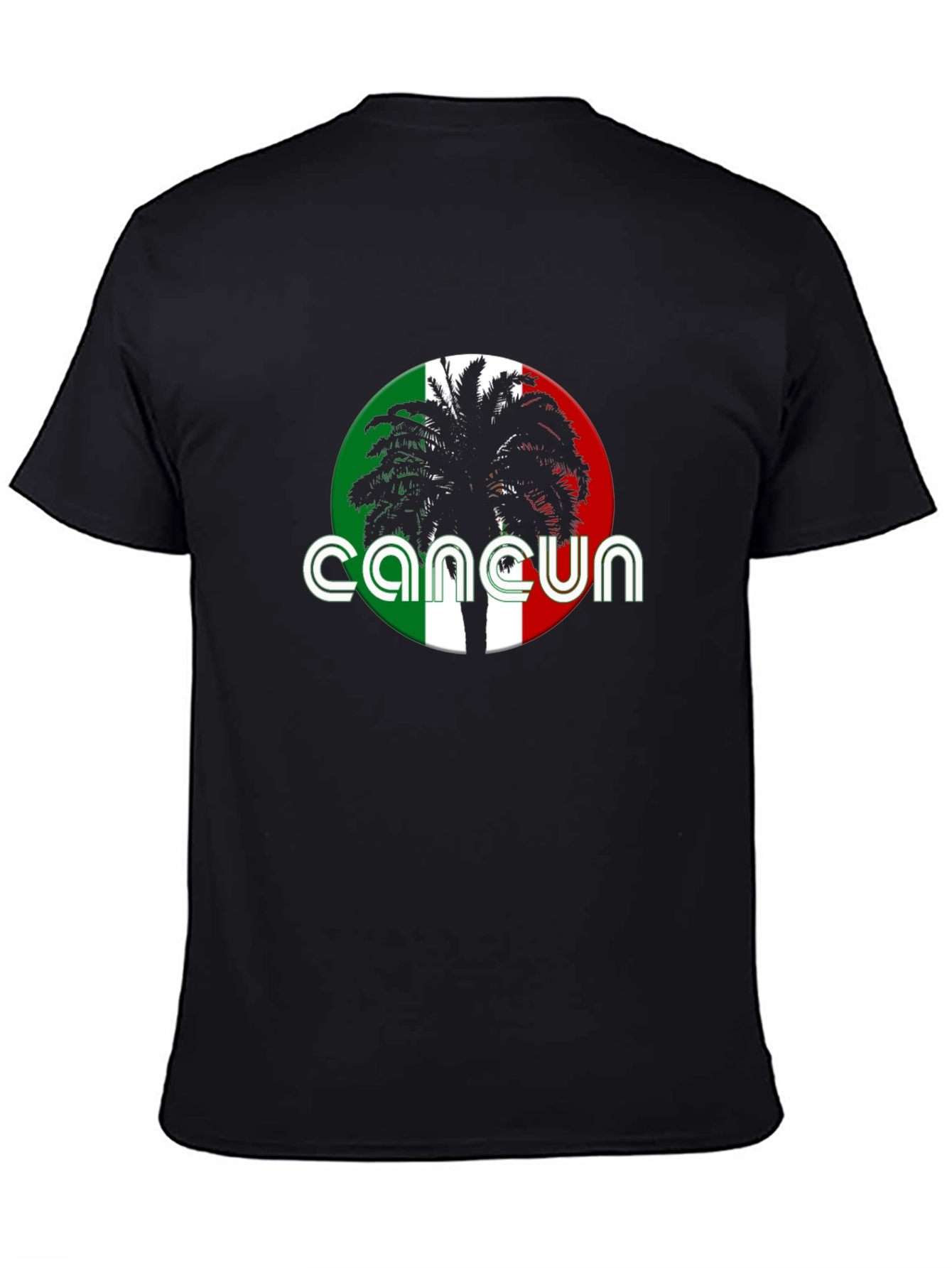 Cancun Palm Tree Graphic Black T-Shirt