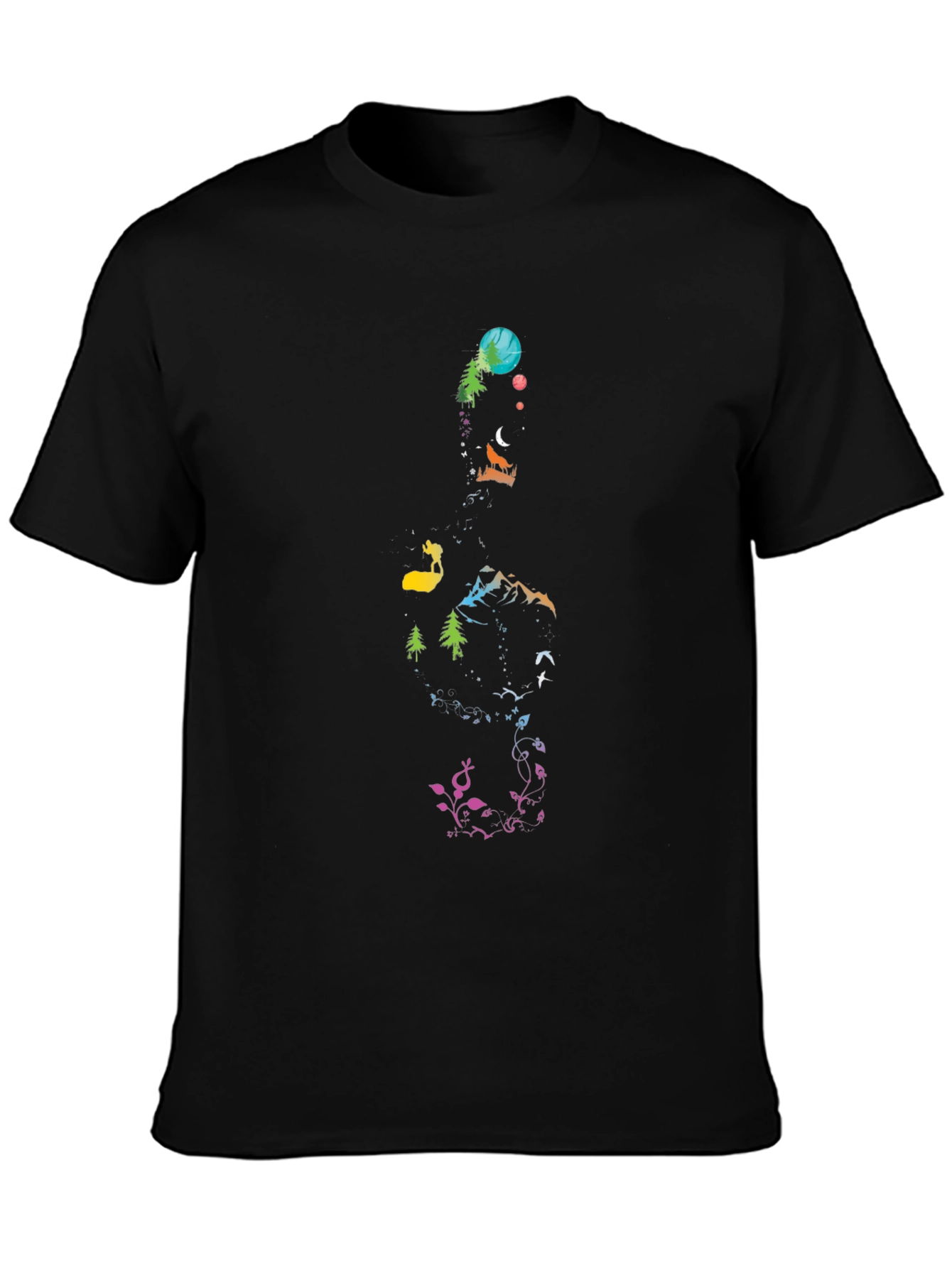 Nature Treble Clef Black Graphic Tee