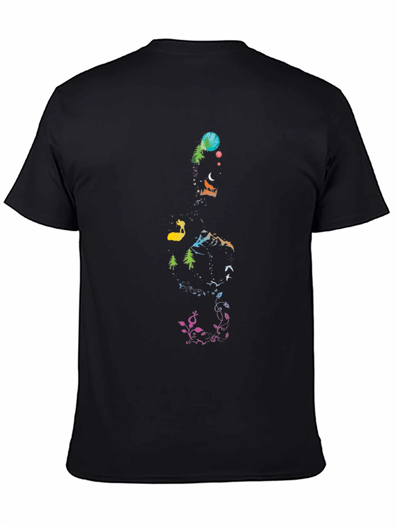 Nature Treble Clef Black Graphic Tee