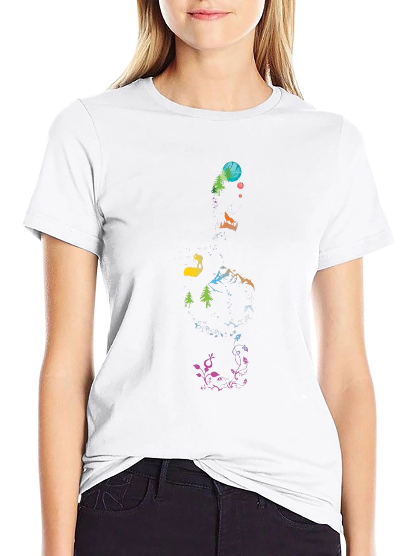 Nature Treble Clef Black Graphic Tee