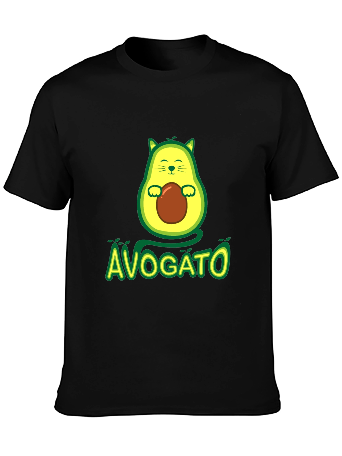 Avogato T-Shirt - Avocado Cat Graphic Tee