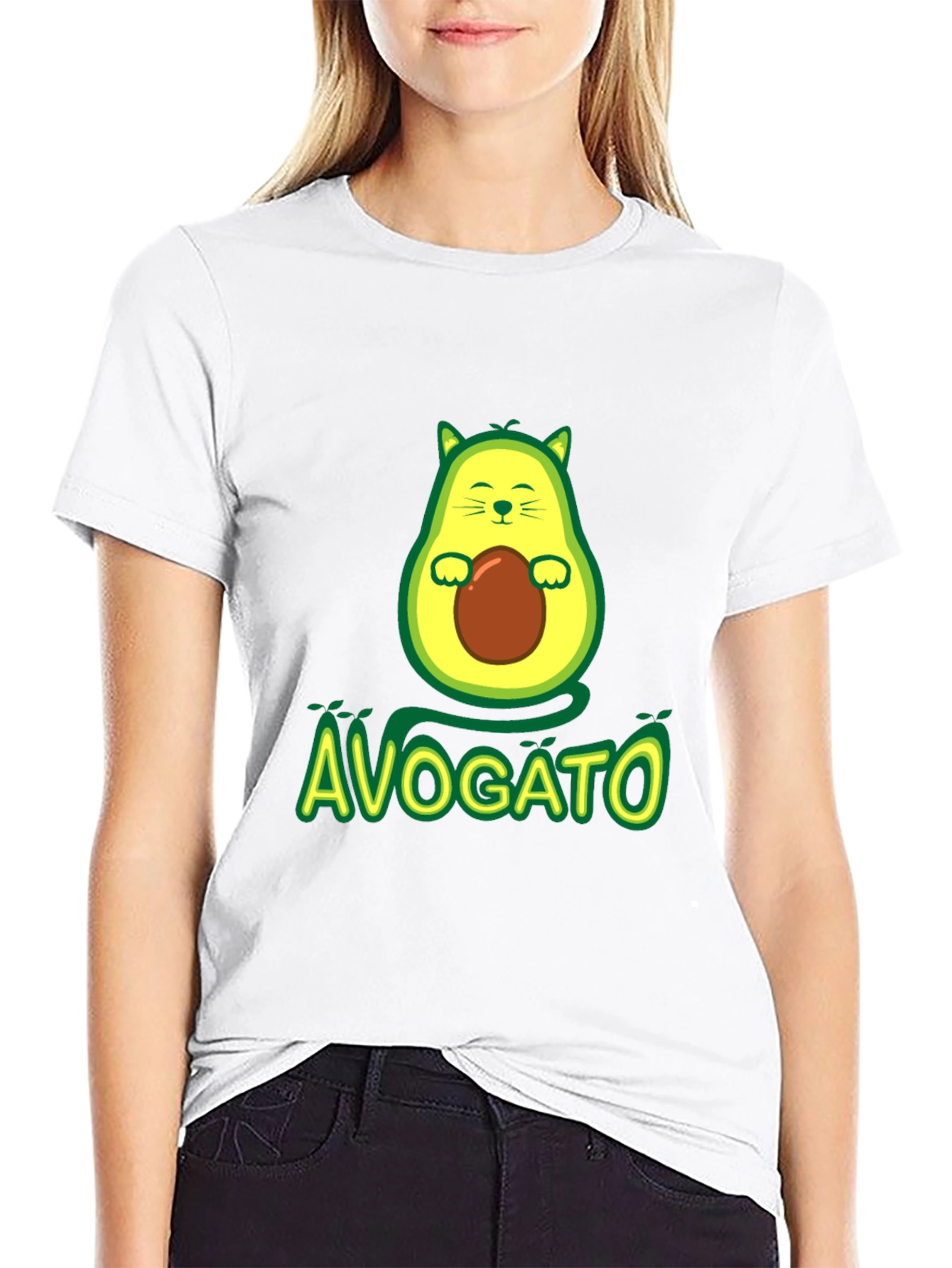 Avogato T-Shirt - Avocado Cat Graphic Tee