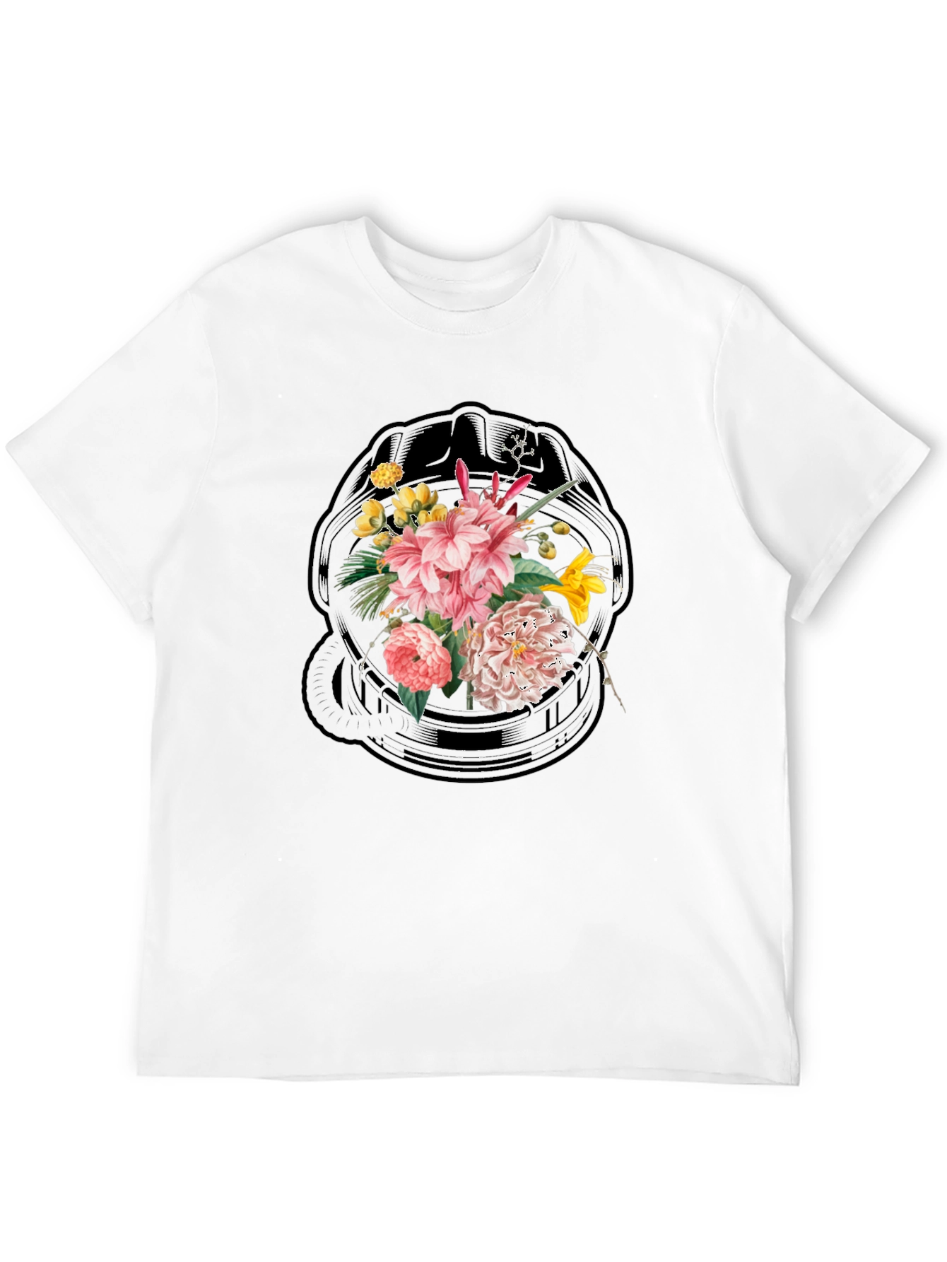Floral Skull Graphic Black T-Shirt