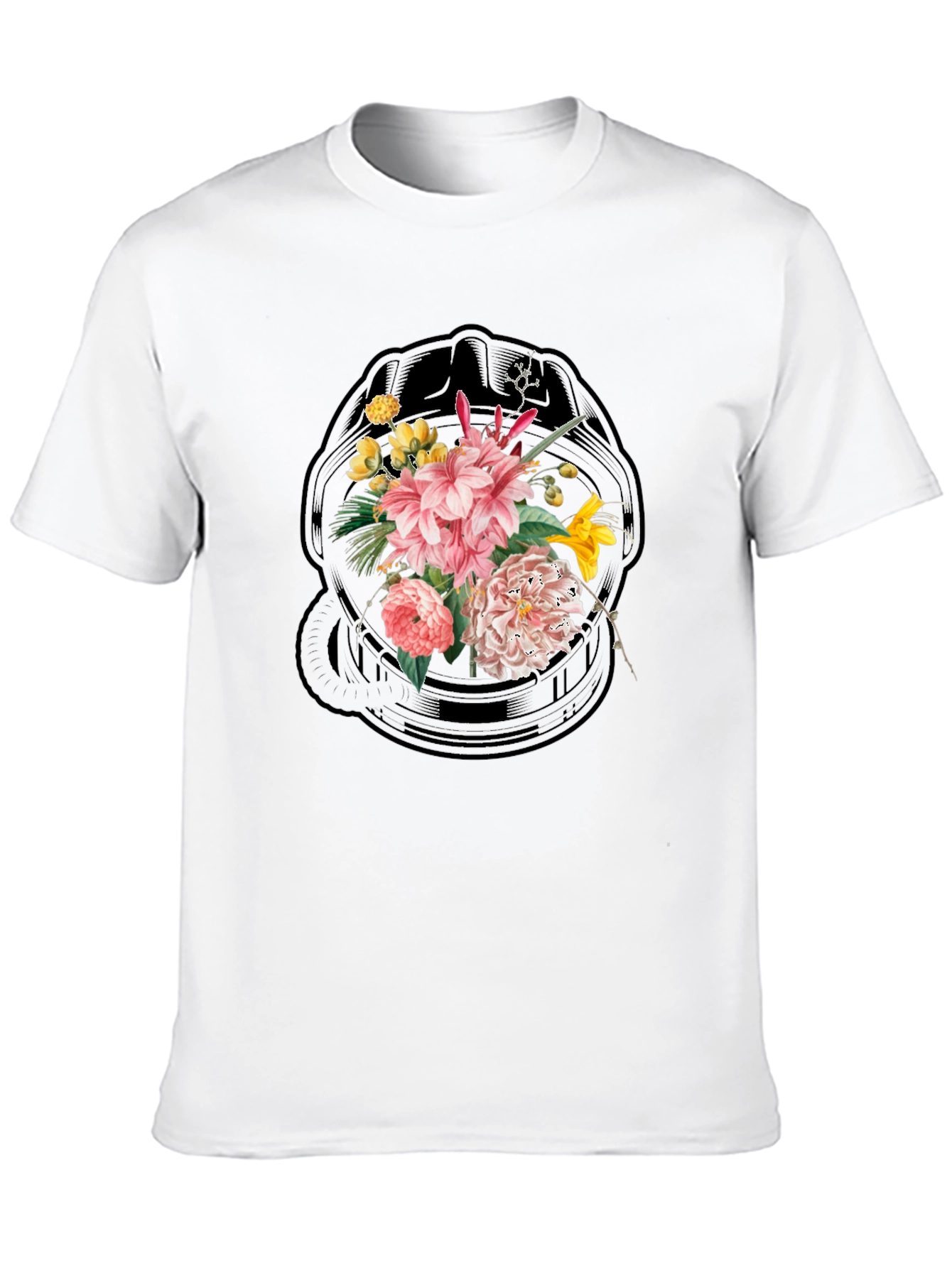 Floral Skull Graphic Black T-Shirt