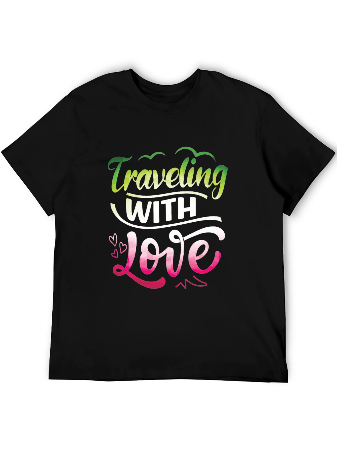 Traveling With Love Black Graphic Tee