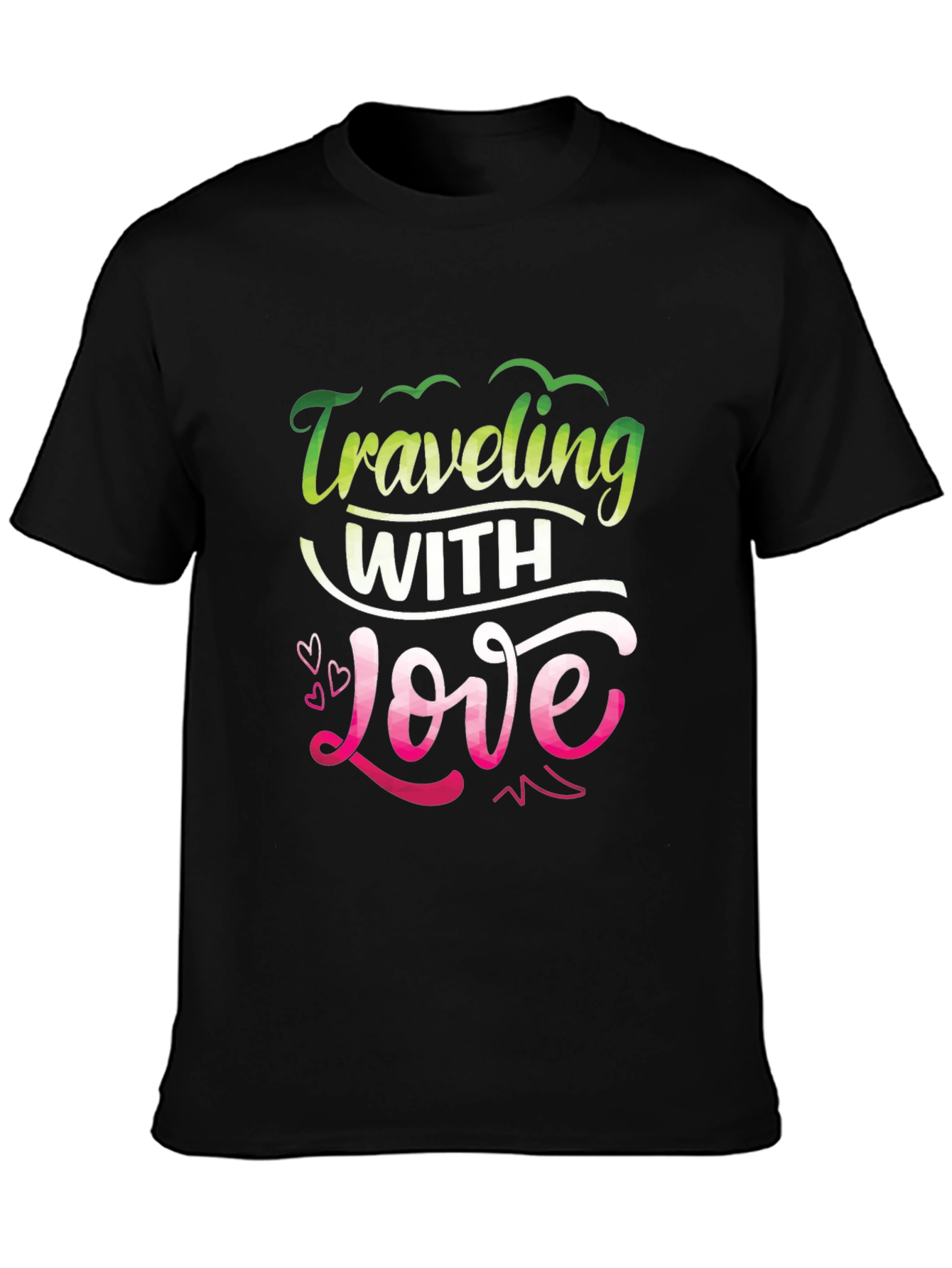 Traveling With Love Black Graphic Tee