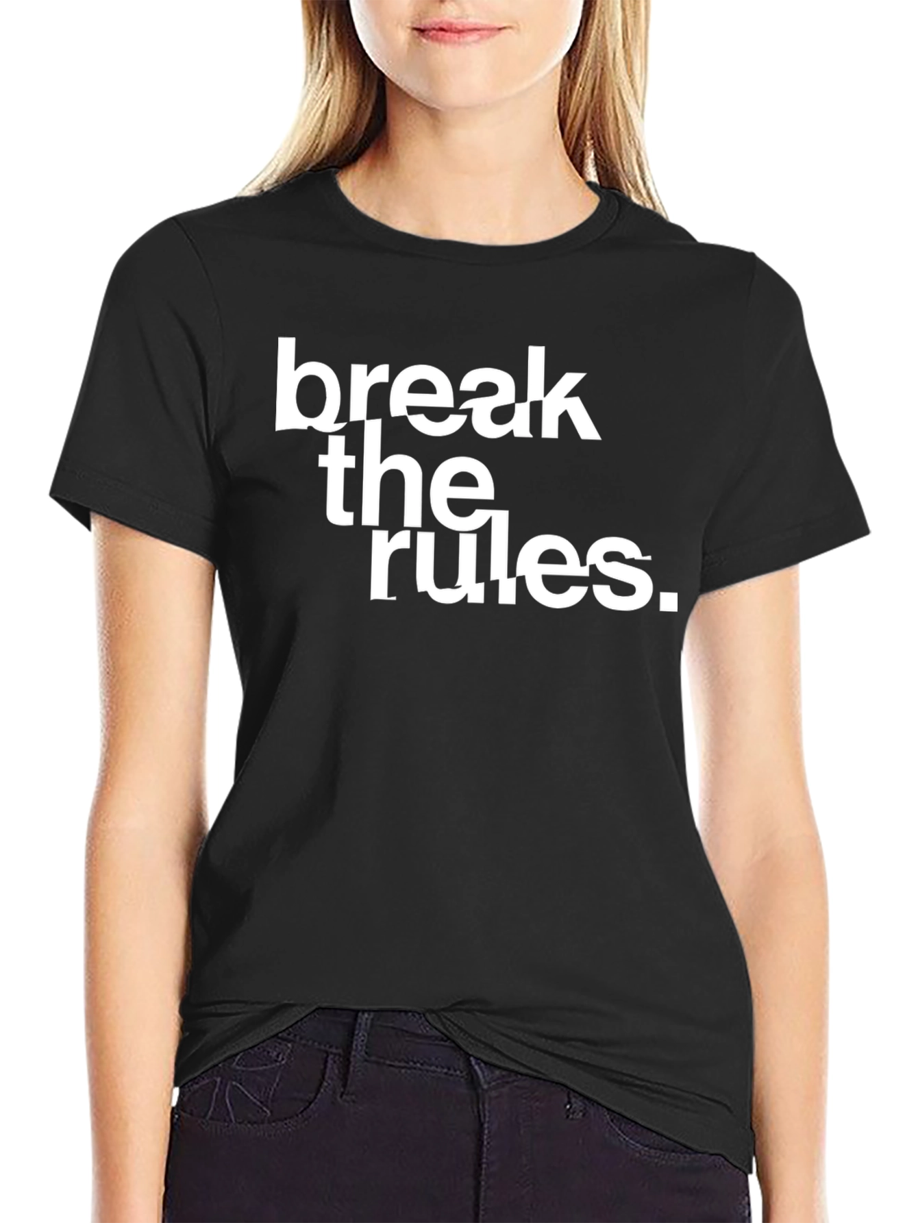 Break the Rules Black Graphic T-Shirt