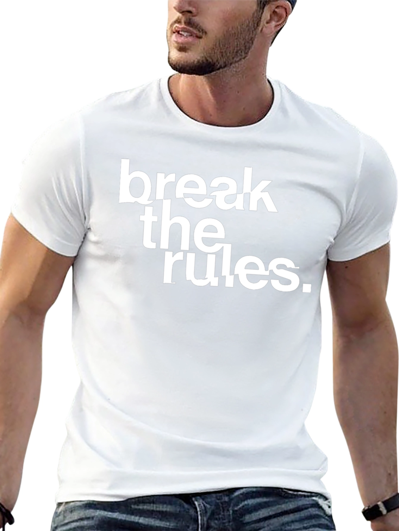 Break the Rules Black Graphic T-Shirt