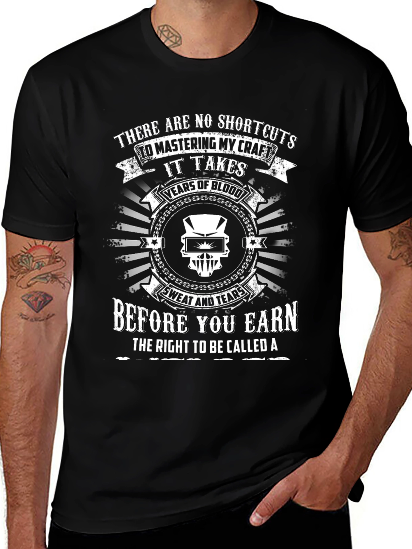 Welders Craft Black T-Shirt - Blood Sweat Tears