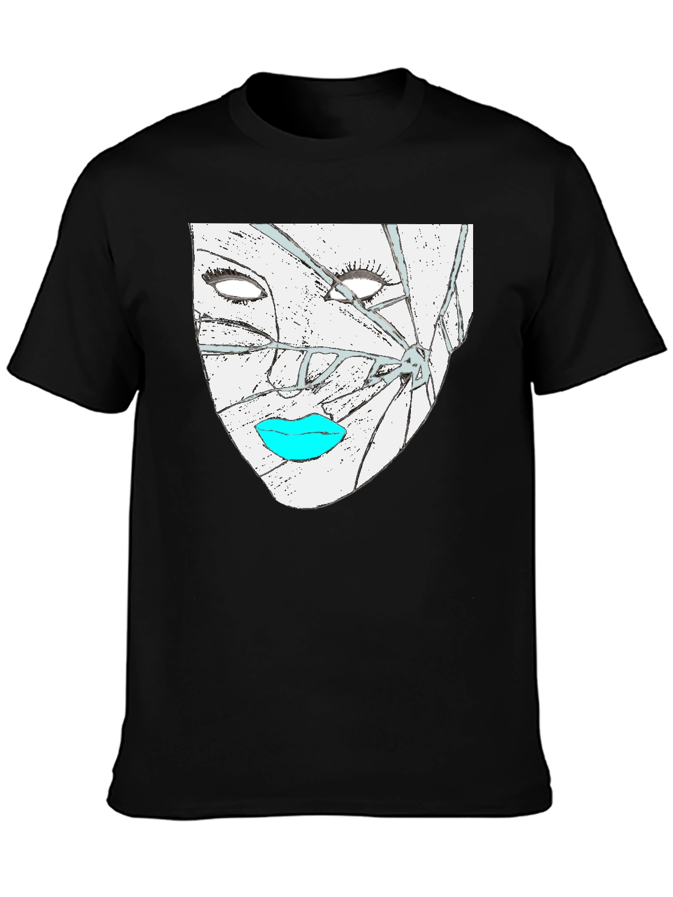 Shattered Face Graphic Tee - Modern Streetwear