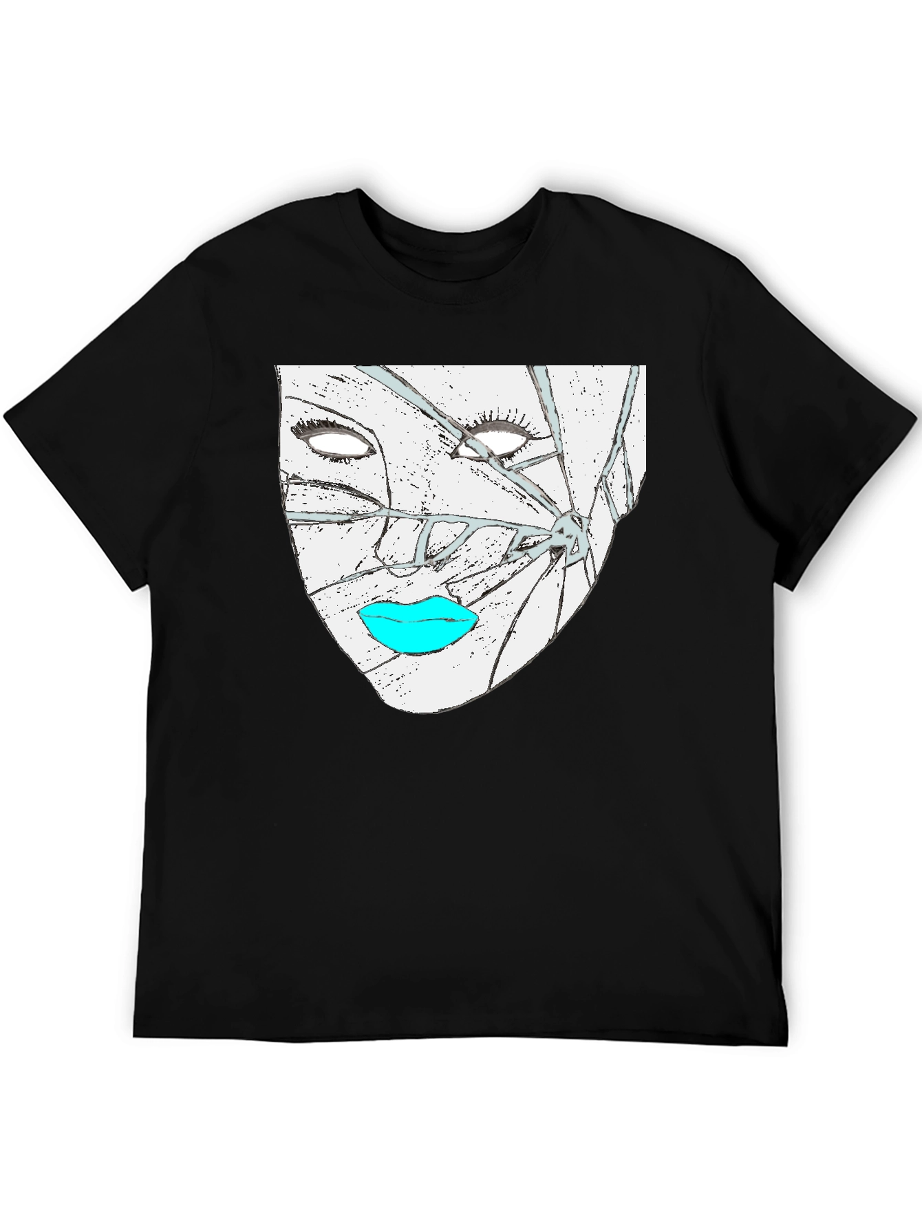 Shattered Face Graphic Tee - Modern Streetwear