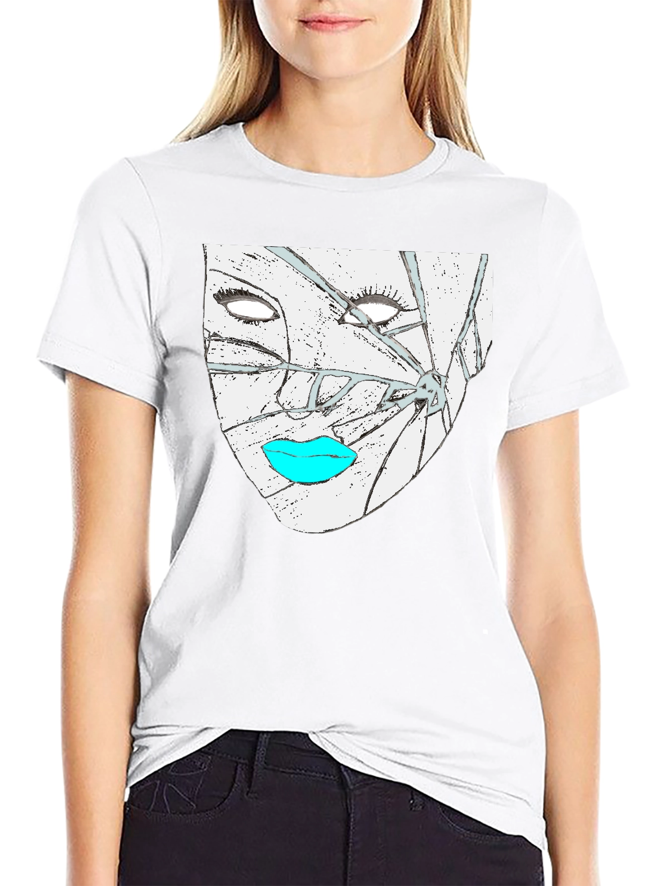 Shattered Face Graphic Tee - Modern Streetwear