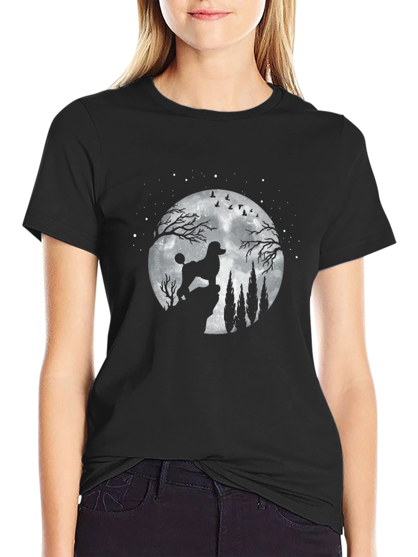 Poodle Moon Silhouette T-Shirt