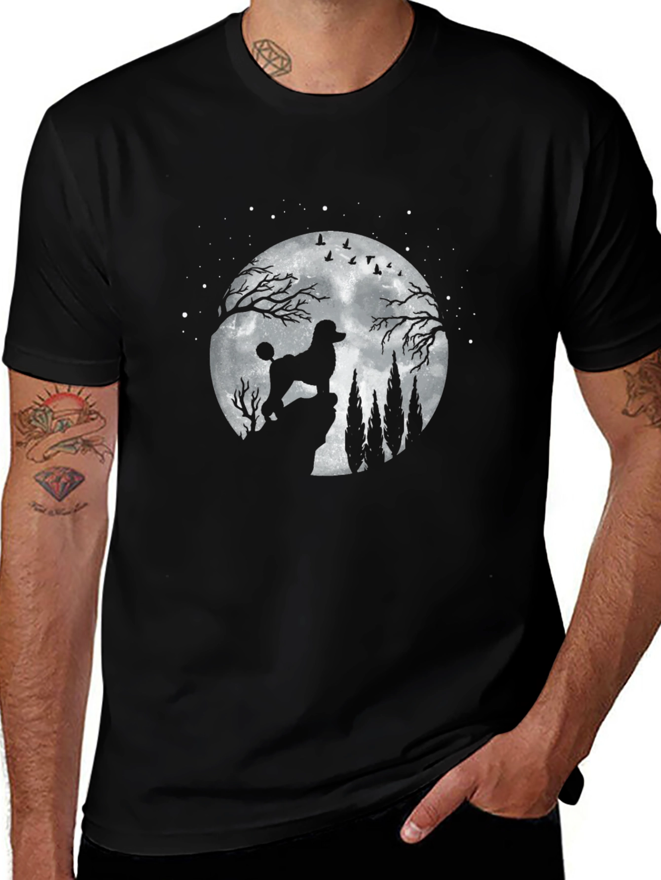 Poodle Moon Silhouette T-Shirt