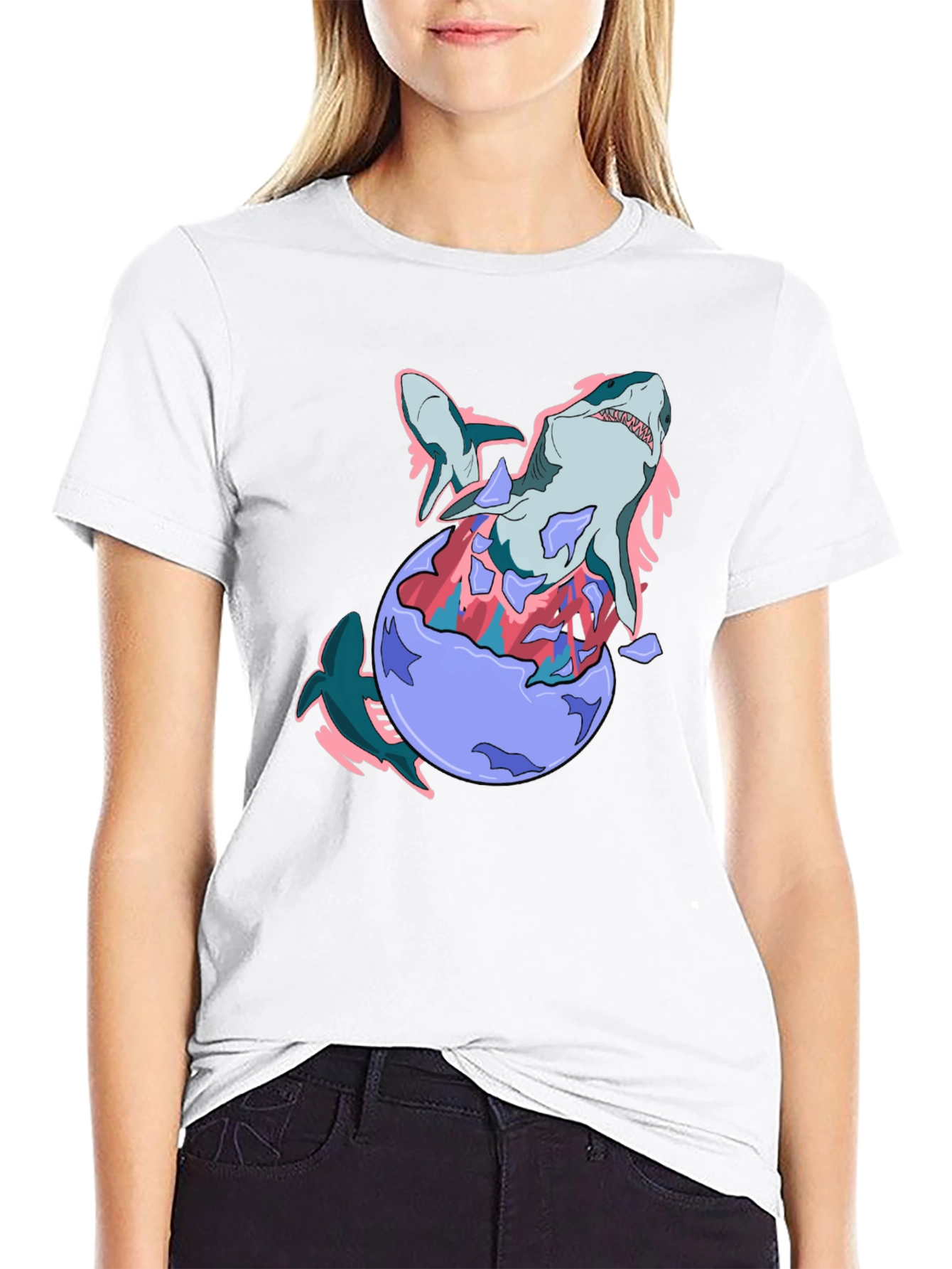 Shark Egg T-Shirt - Black Cotton Tee
