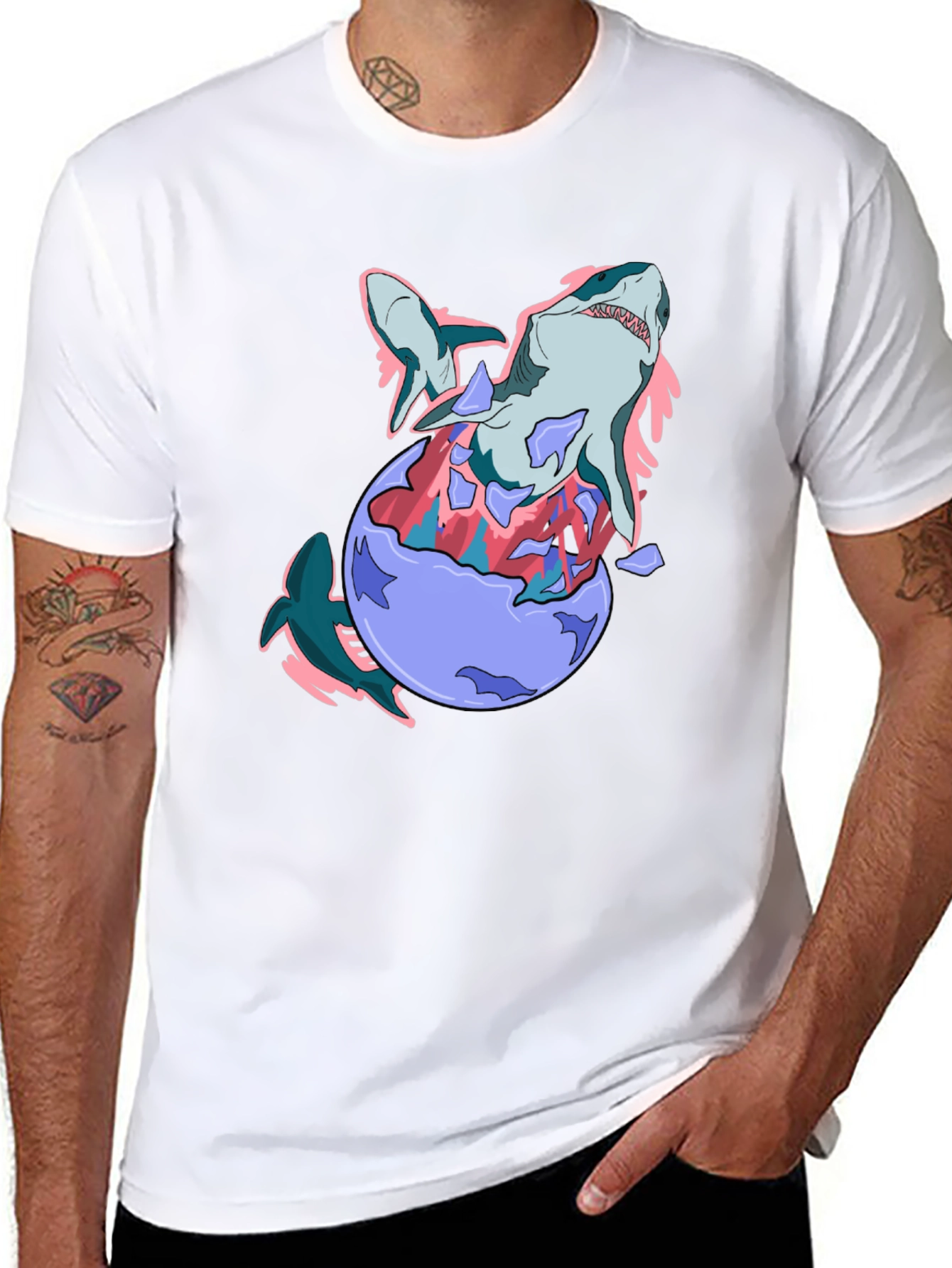 Shark Egg T-Shirt - Black Cotton Tee