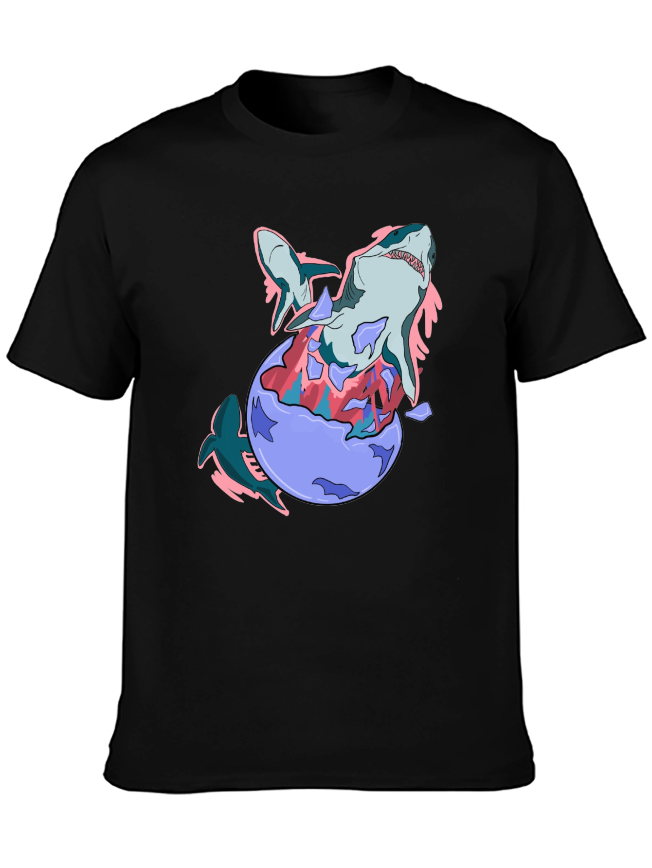 Shark Egg T-Shirt - Black Cotton Tee